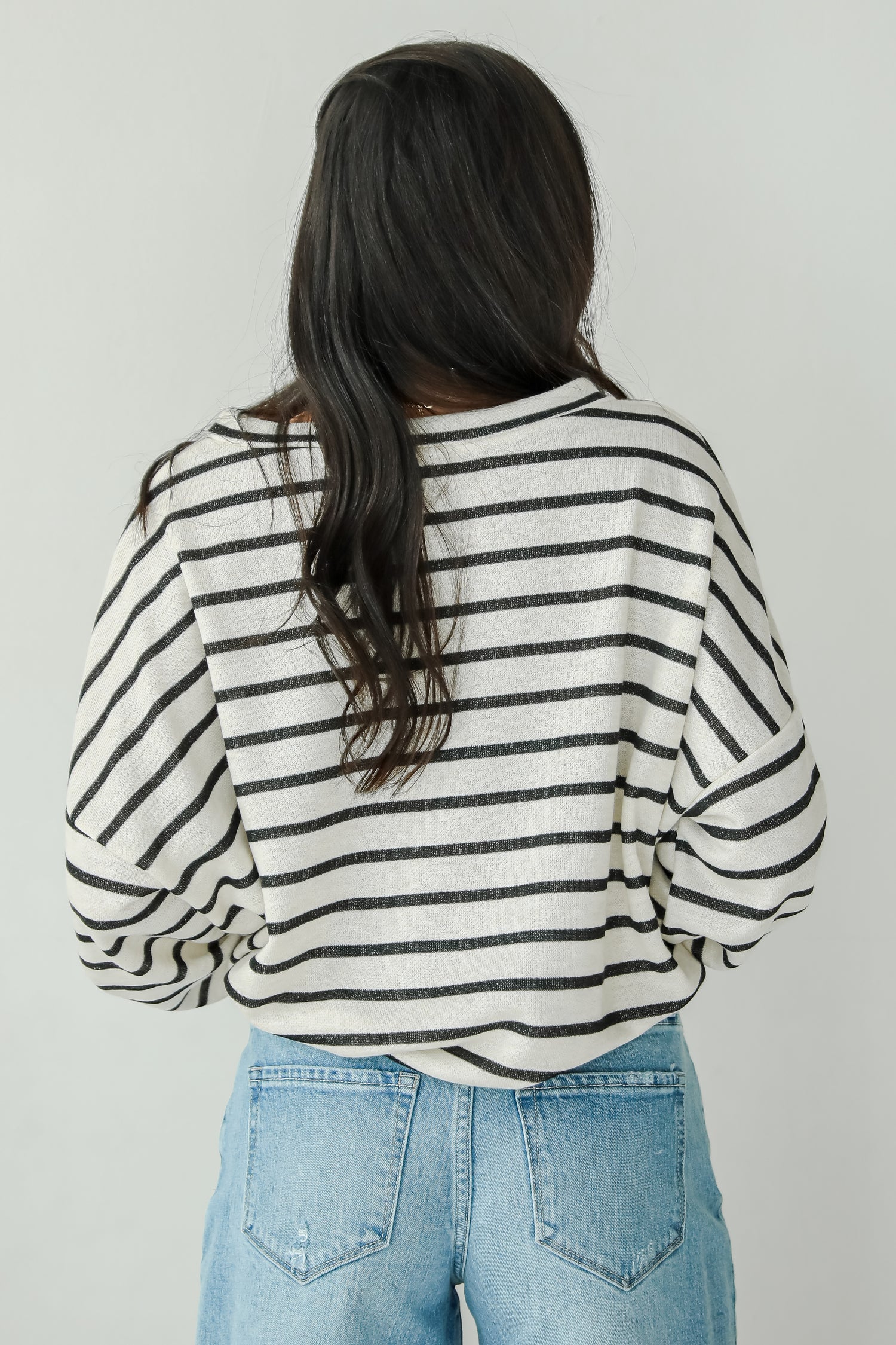 Sweetest Poise Cream Striped Knit Top