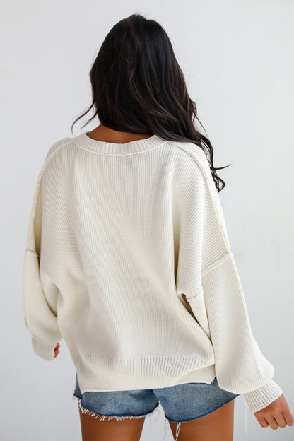 Classically Comfy Cream Oversized Sweater