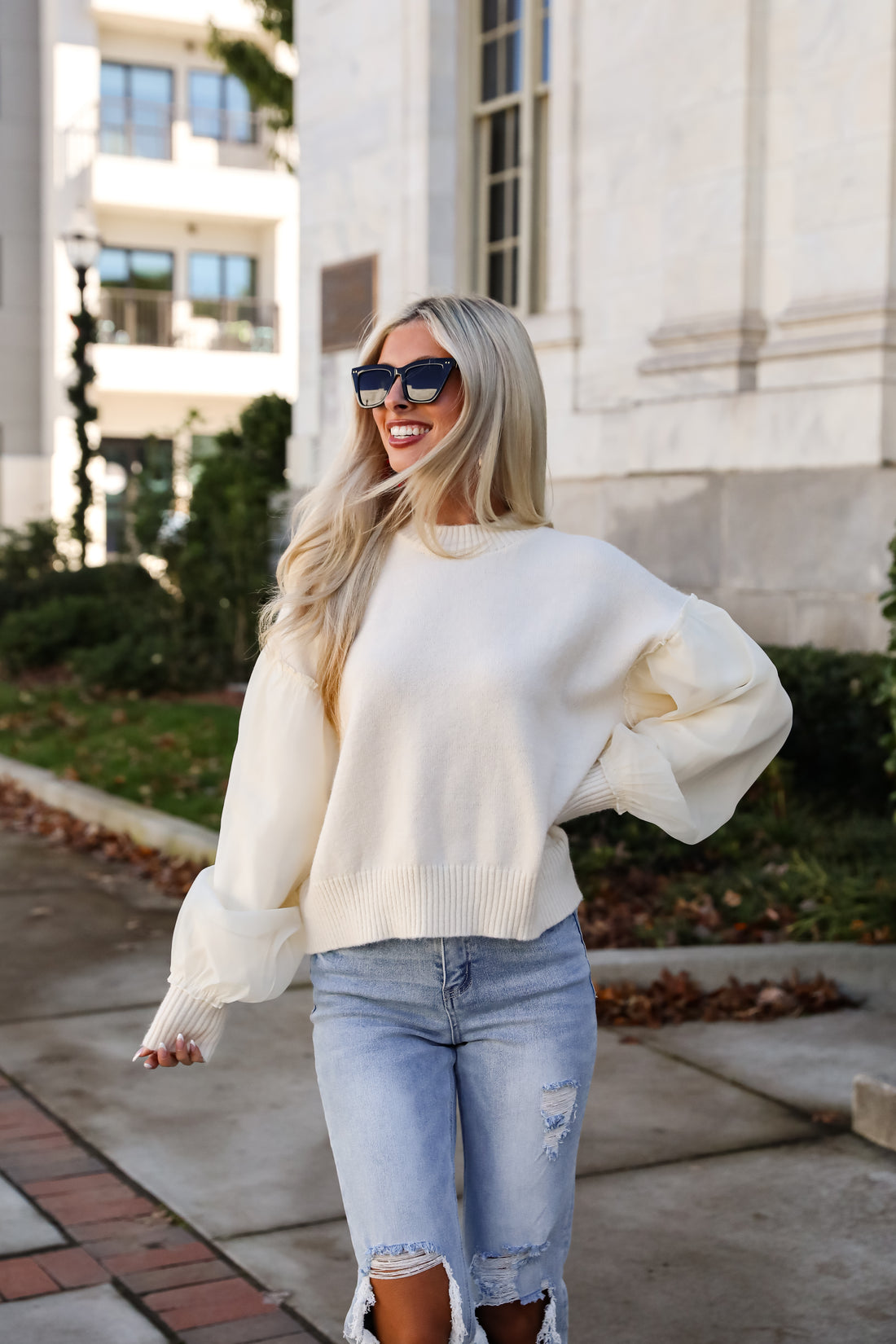 Elegant Perception Cream Sweater