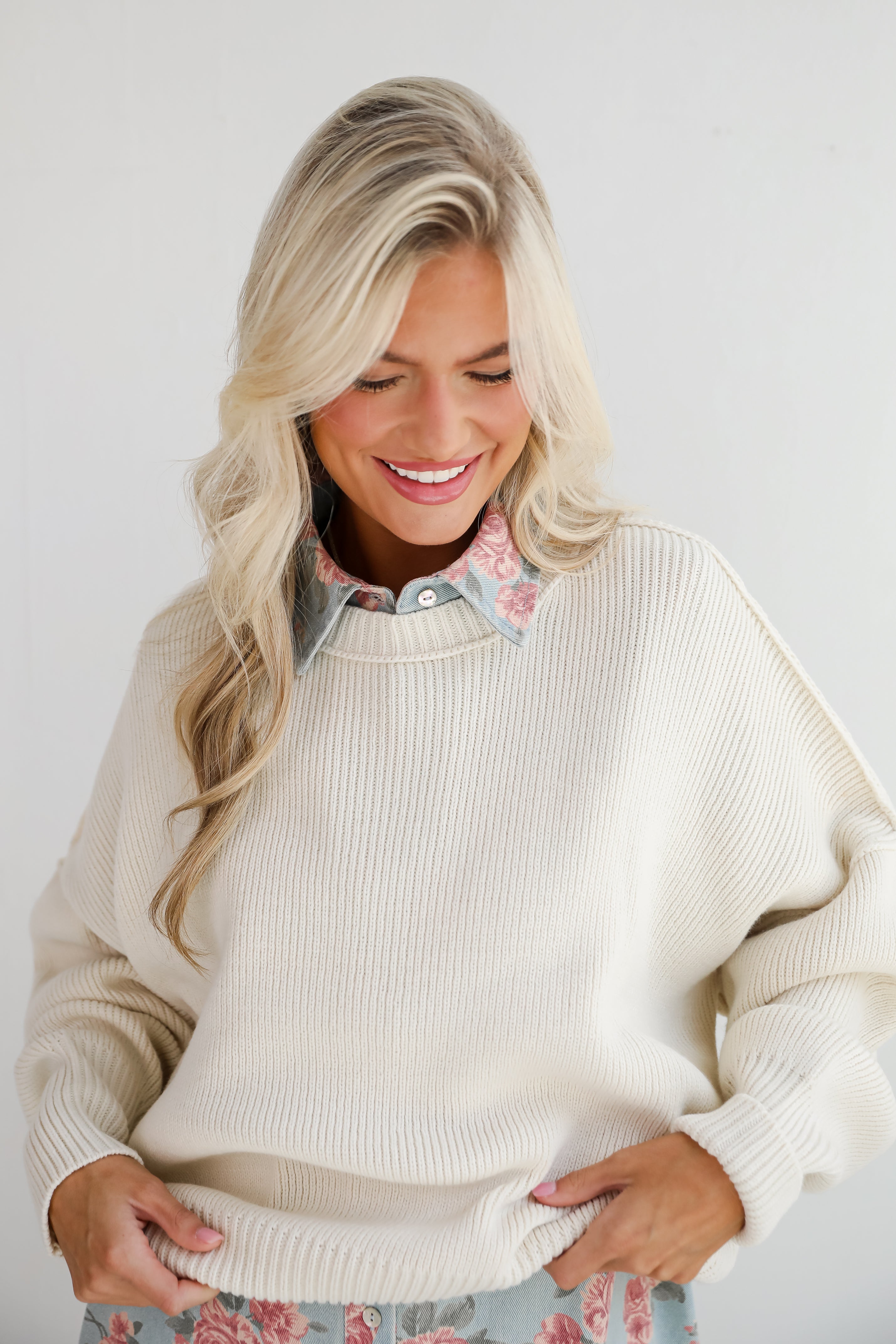 Classically Comfy Cream Oversized Sweater