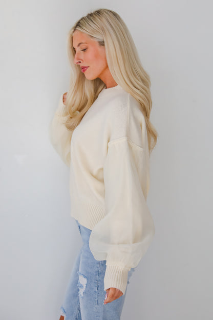 Elegant Perception Cream Sweater