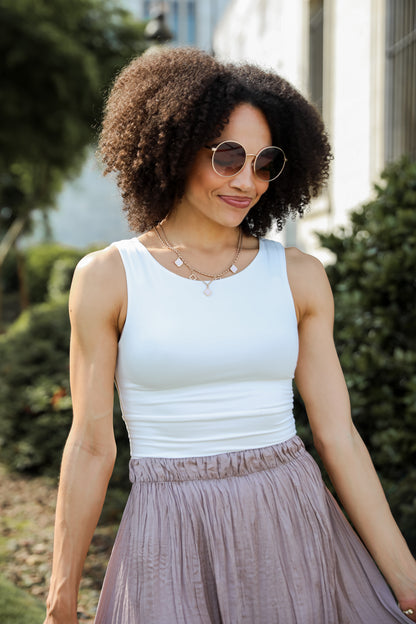 Brielle Everyday White Cropped Tank