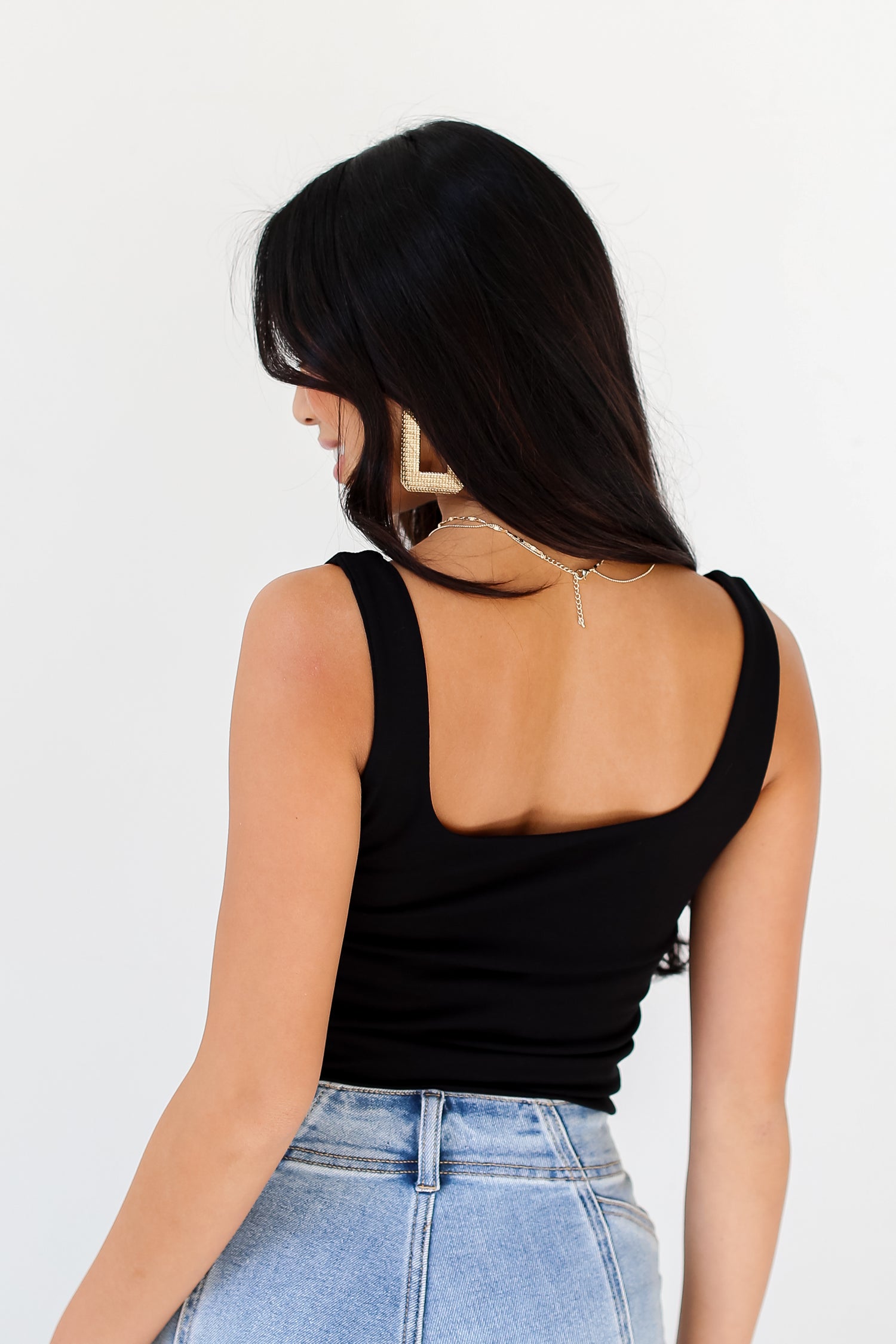 black Cropped Tank back view