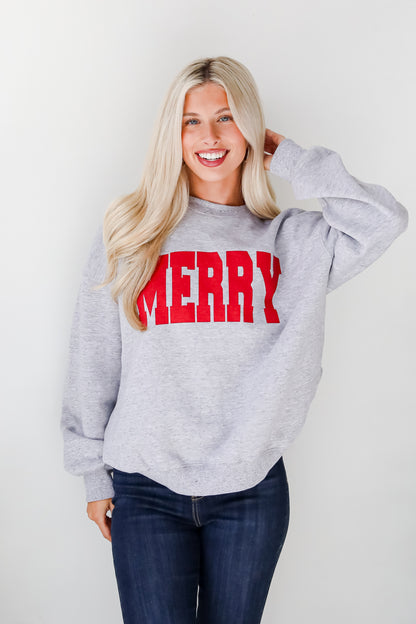 Heather Grey Merry Sweatshirt