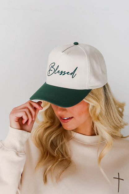 Blessed Color Block Embroidered Hat