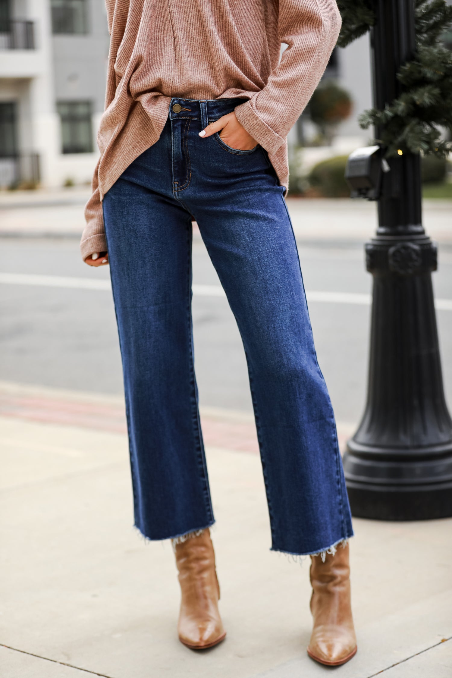 Dark Wash Wide Leg Jeans