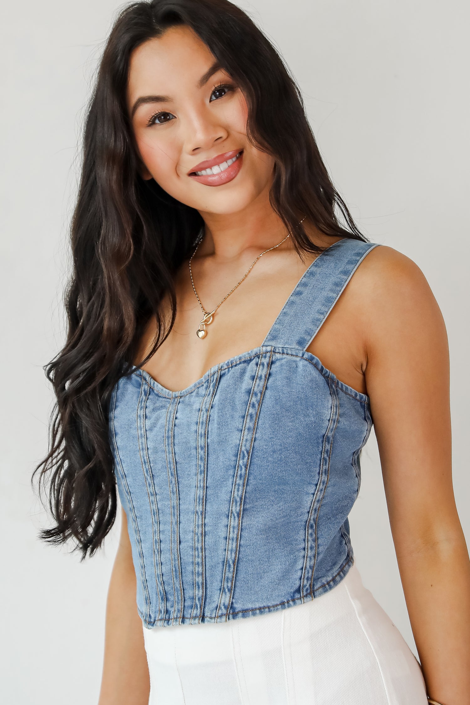 Iconic Spotlight Denim Crop Top