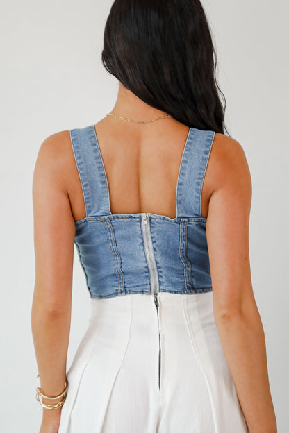 Iconic Spotlight Denim Crop Top