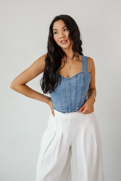 Iconic Spotlight Denim Crop Top