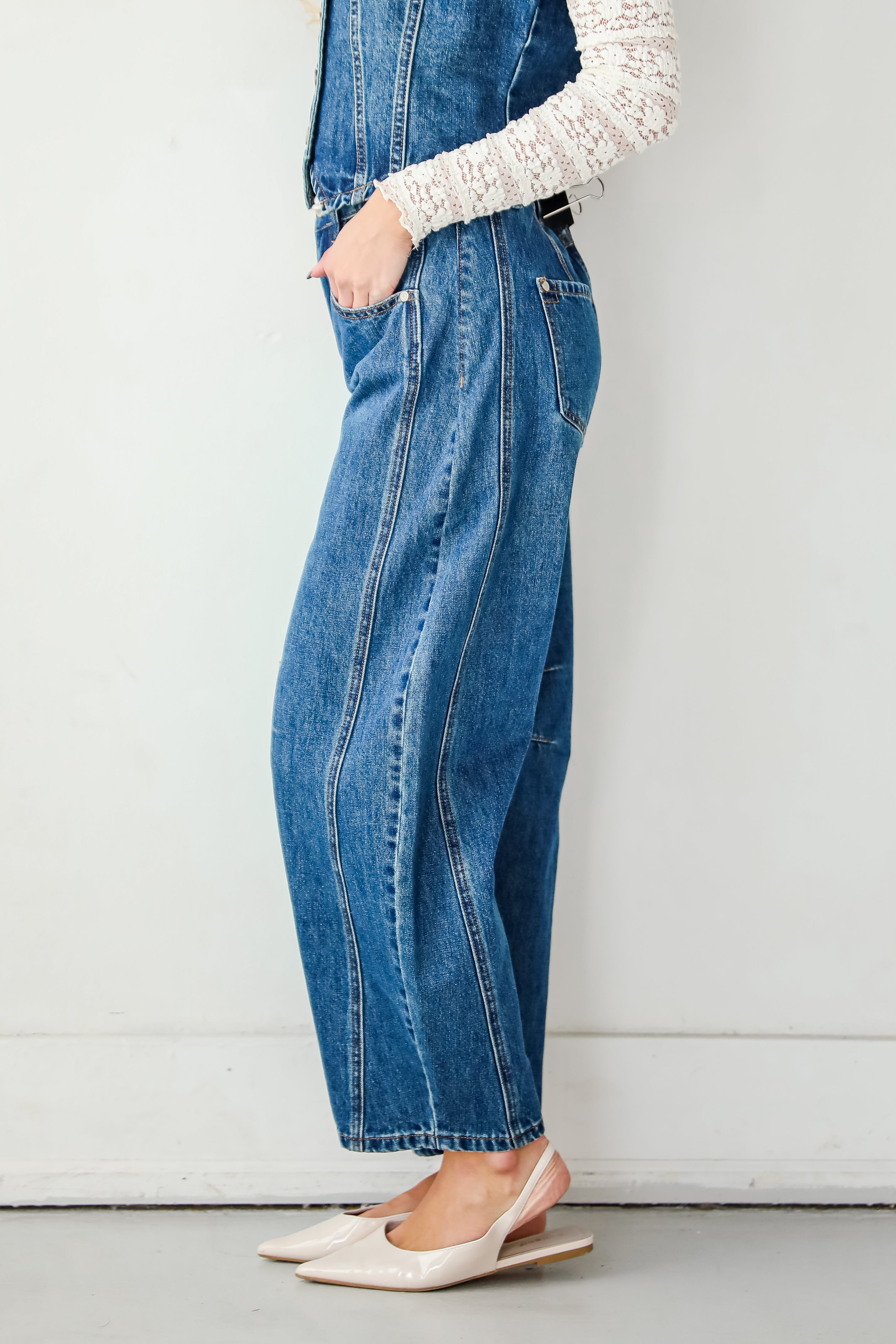 Aubrey Dark Wash High-Rise Barrel Jeans