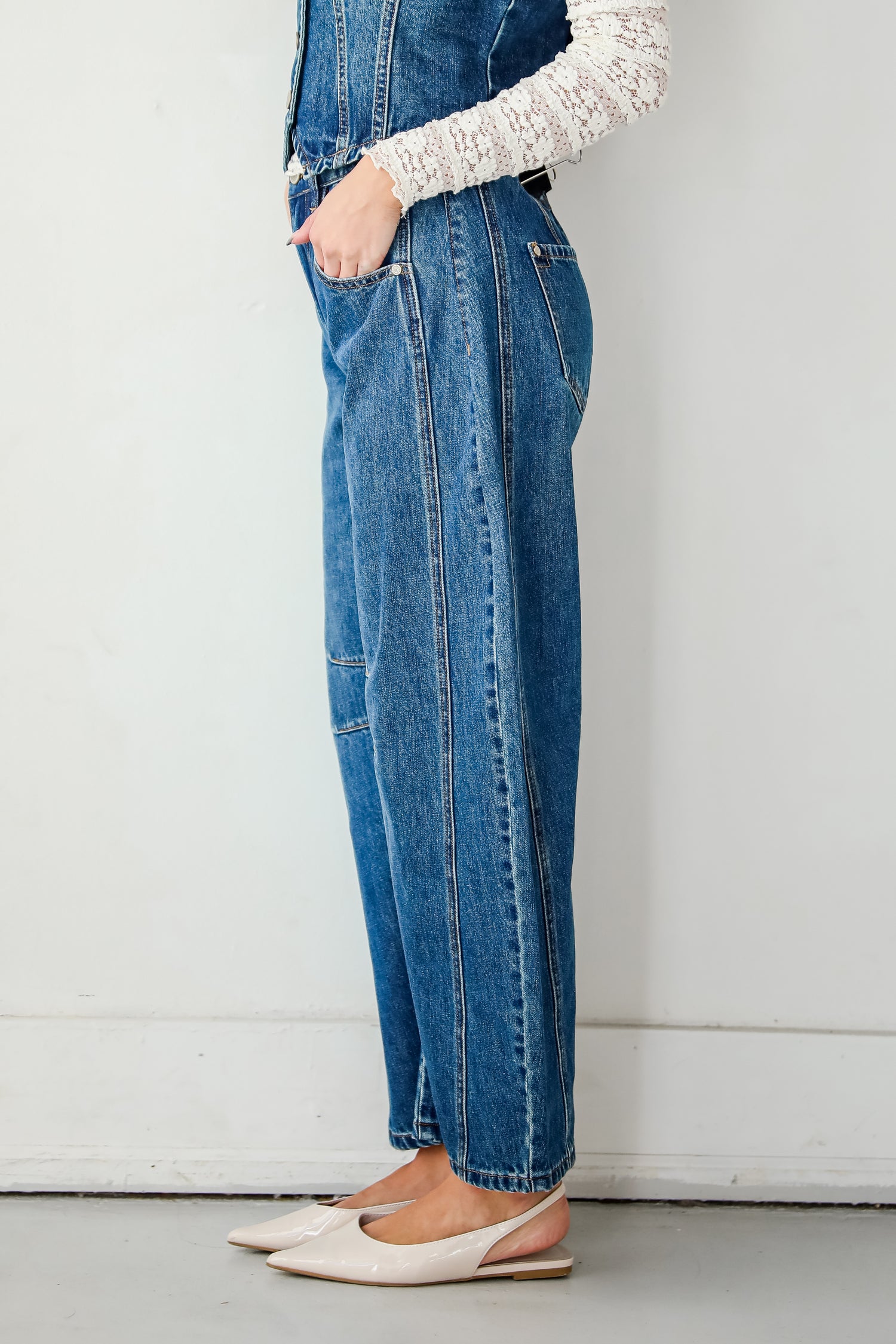 Aubrey Dark Wash High-Rise Barrel Jeans