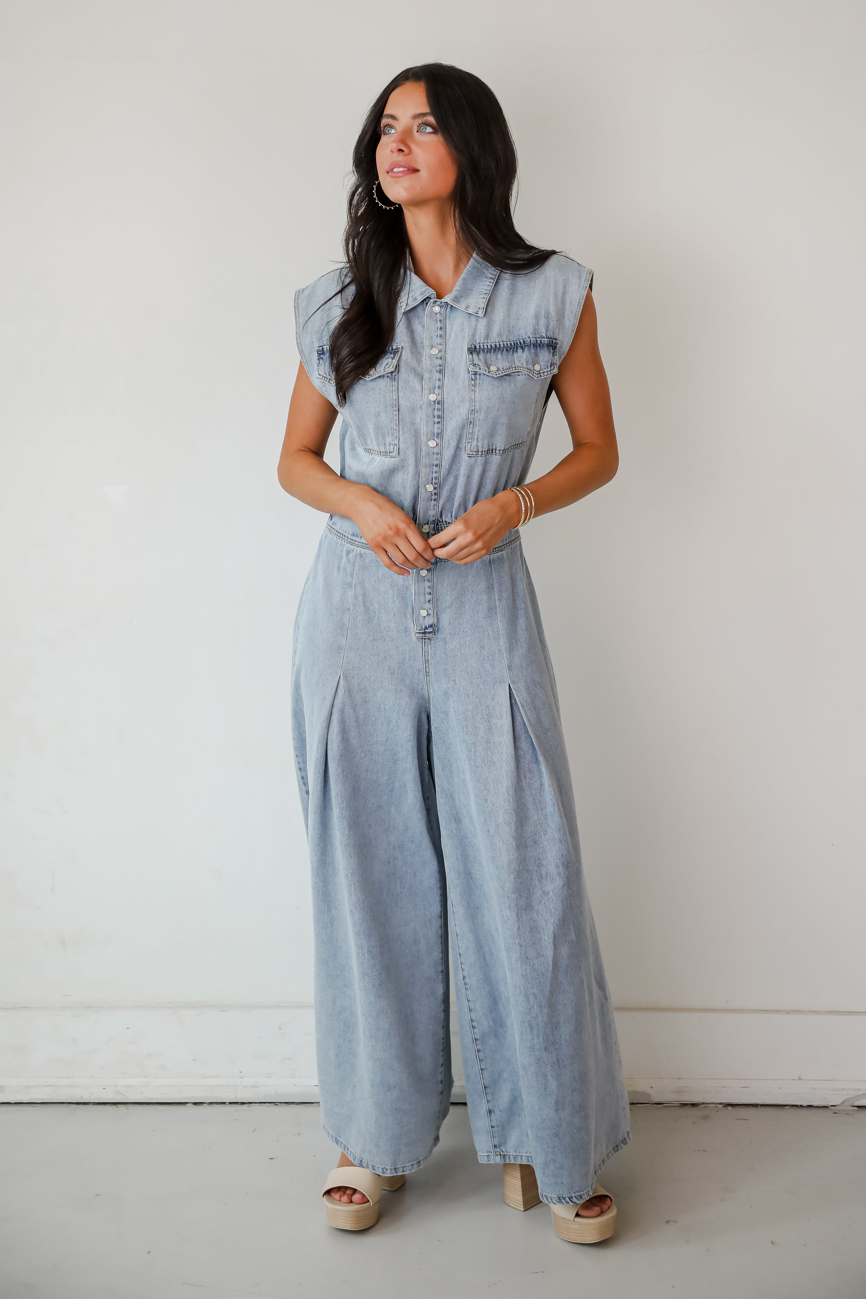 Dramatic Allure Denim Jumpsuit