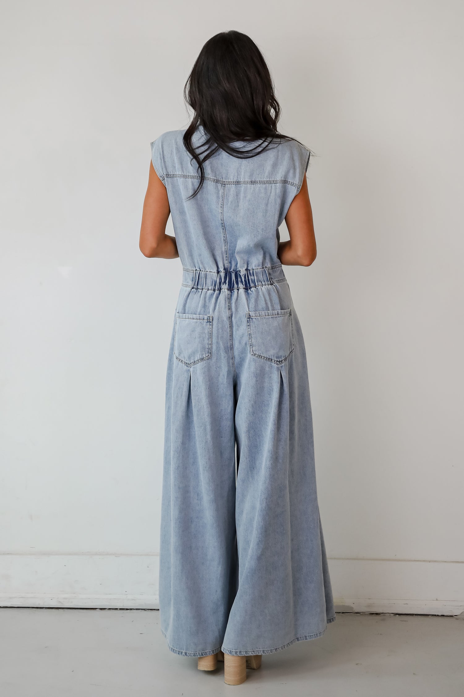 Dramatic Allure Denim Jumpsuit