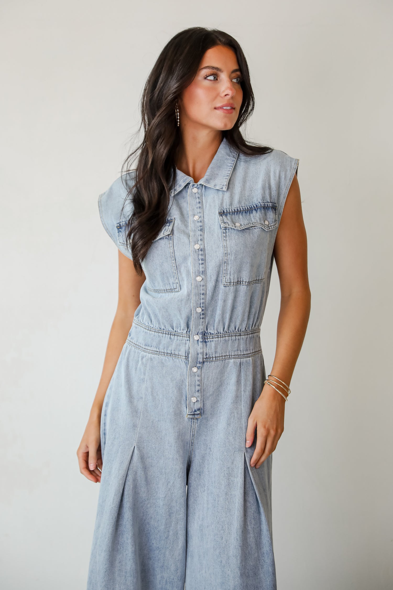 Dramatic Allure Denim Jumpsuit