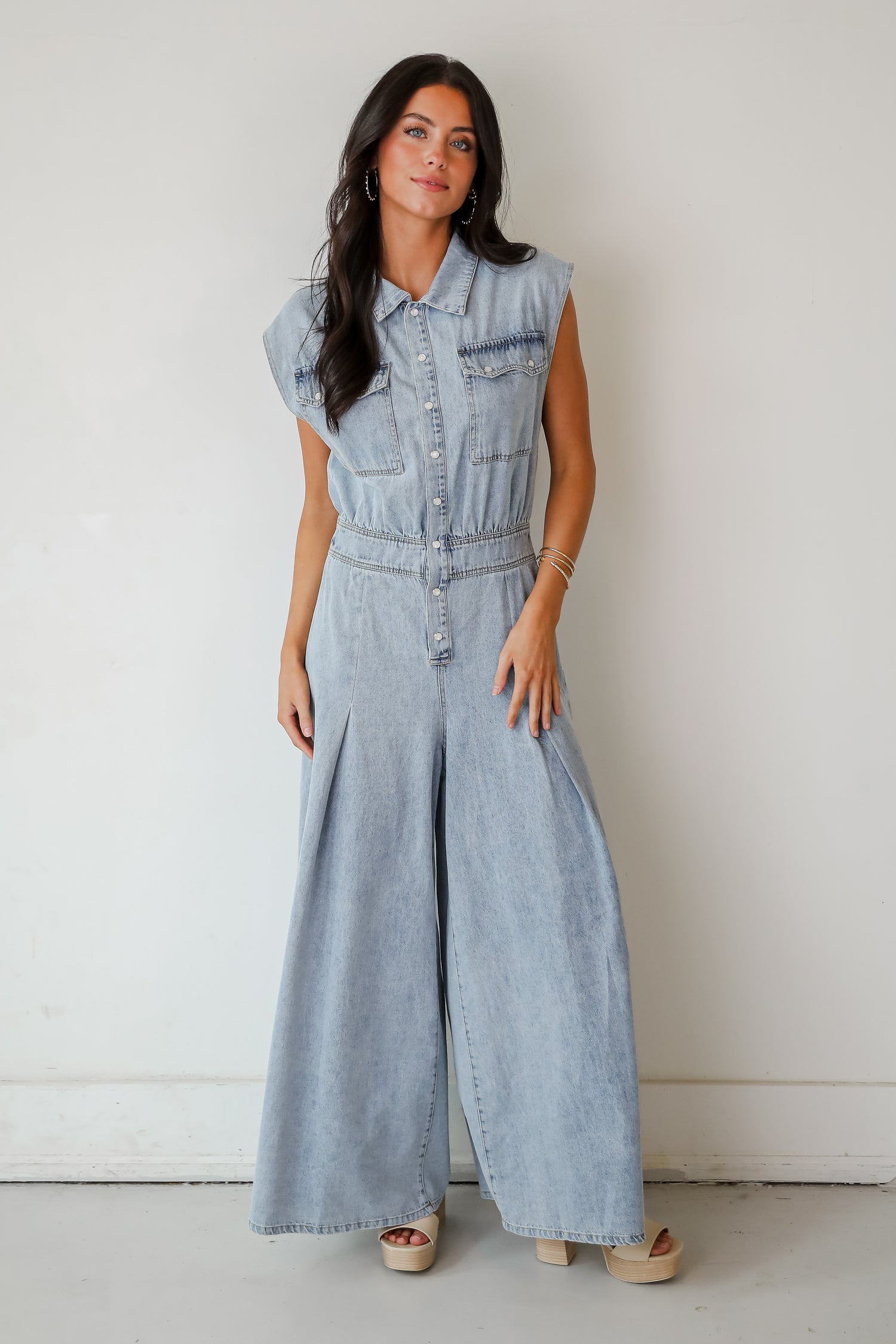 Dramatic Allure Denim Jumpsuit