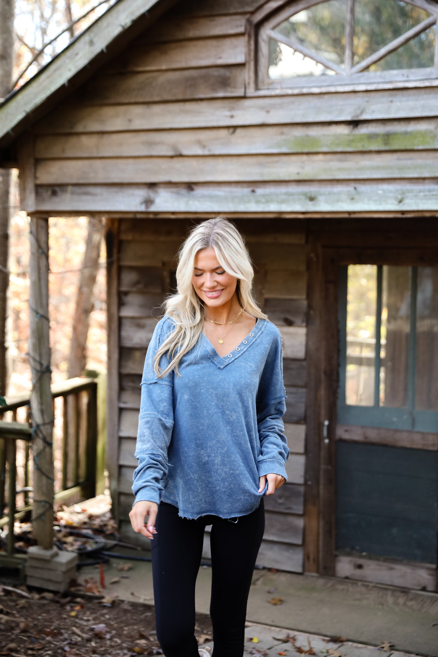 Amazing Memories Denim Knit Top