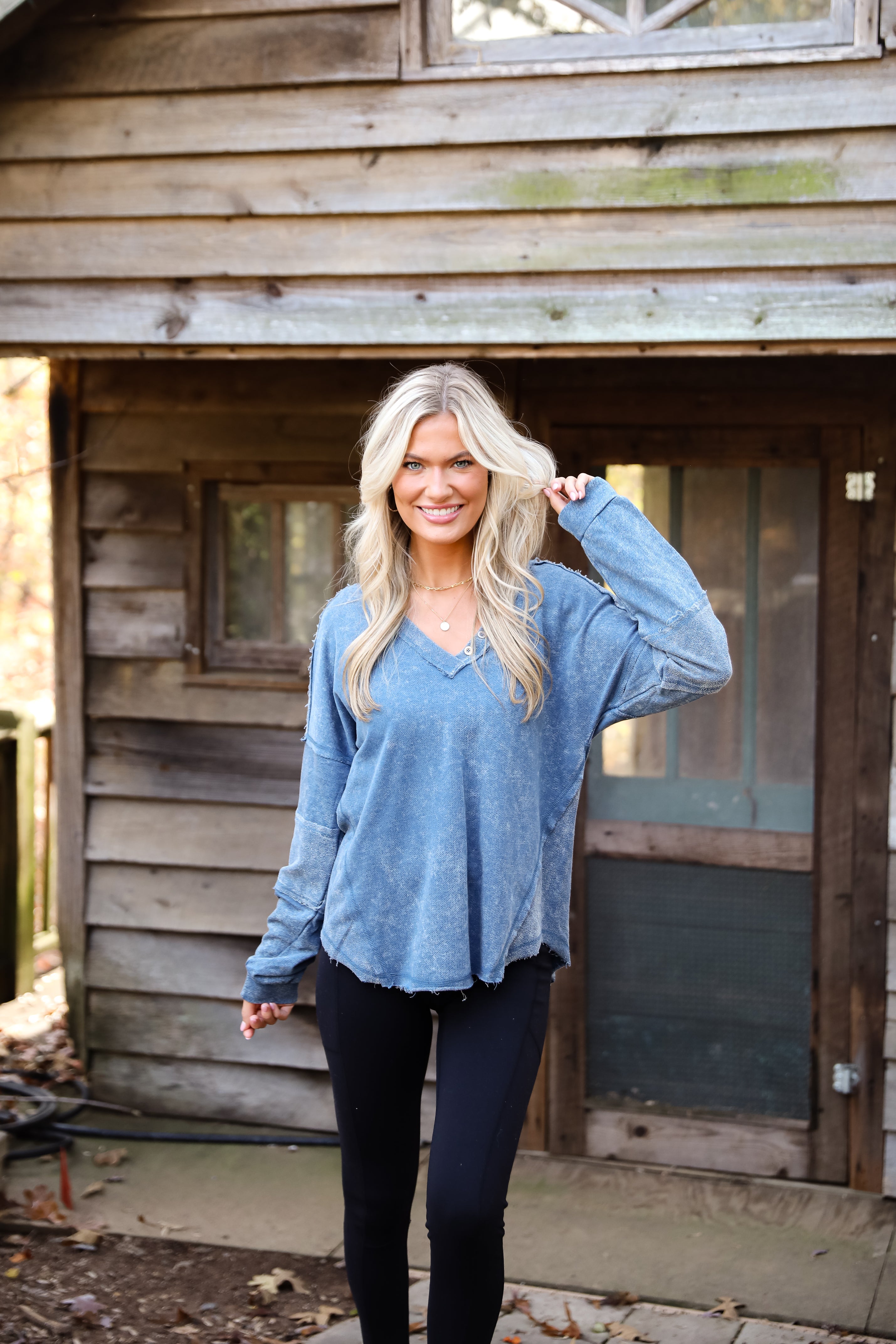 Amazing Memories Denim Knit Top