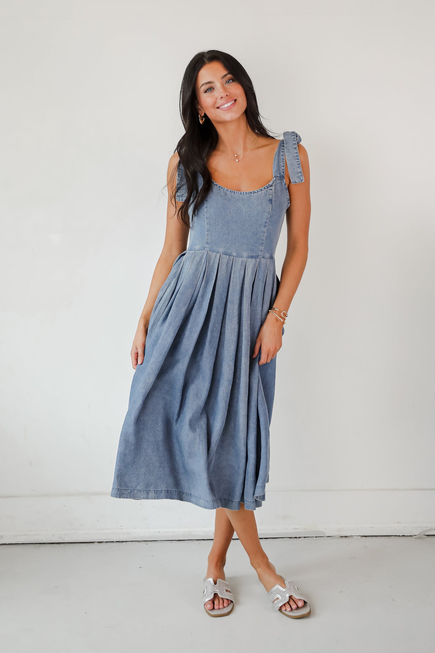 Truly Unforgettable Denim Midi Dress