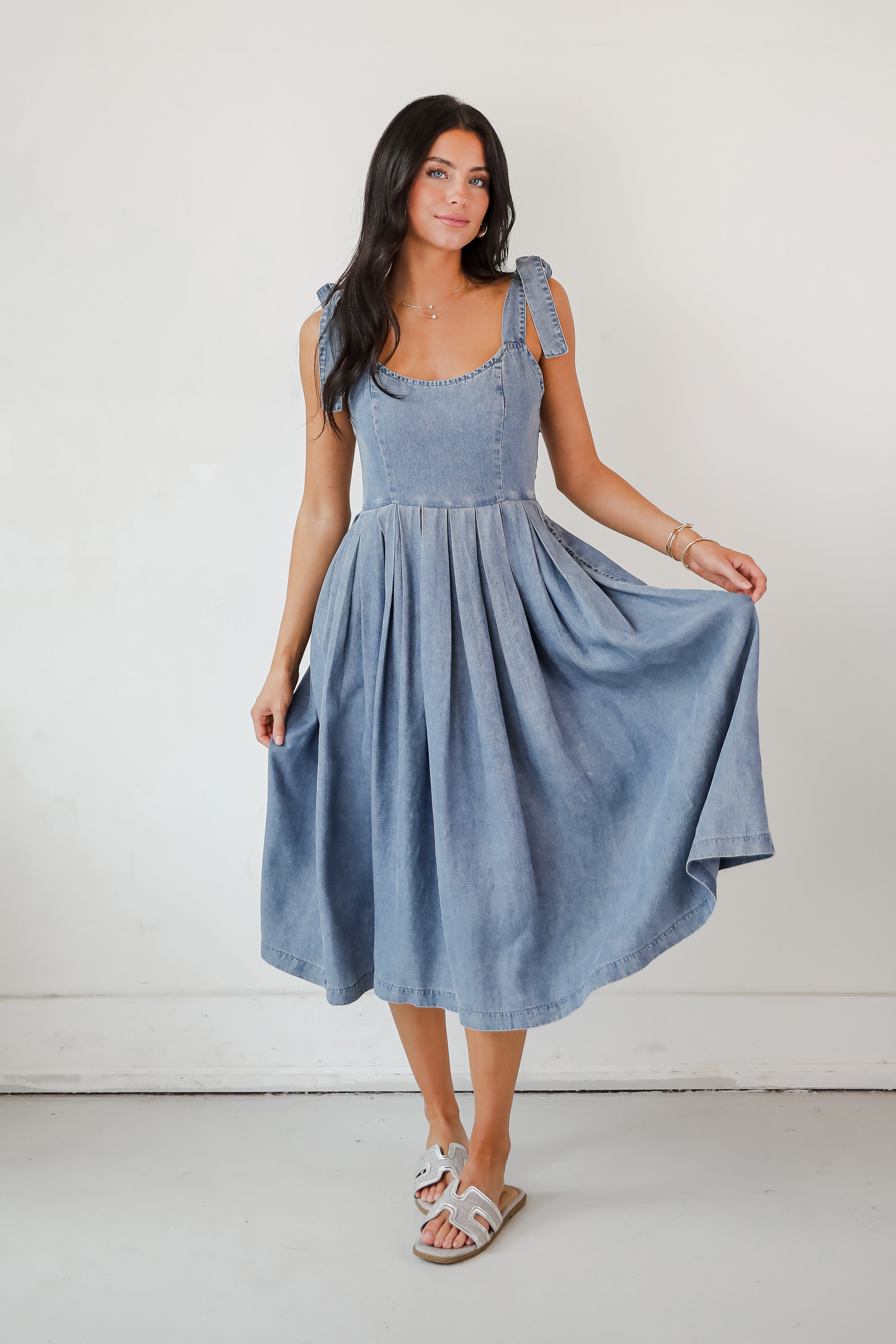 Truly Unforgettable Denim Midi Dress