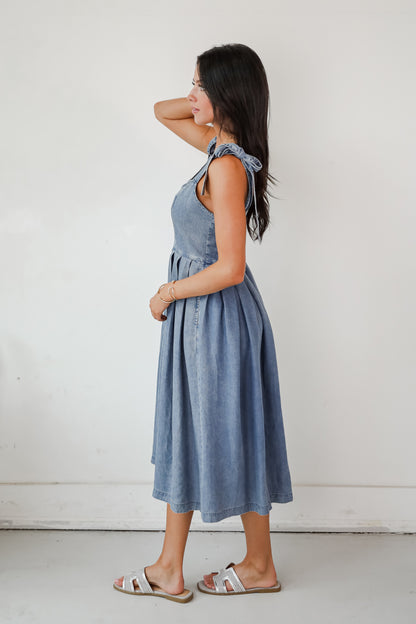 Truly Unforgettable Denim Midi Dress