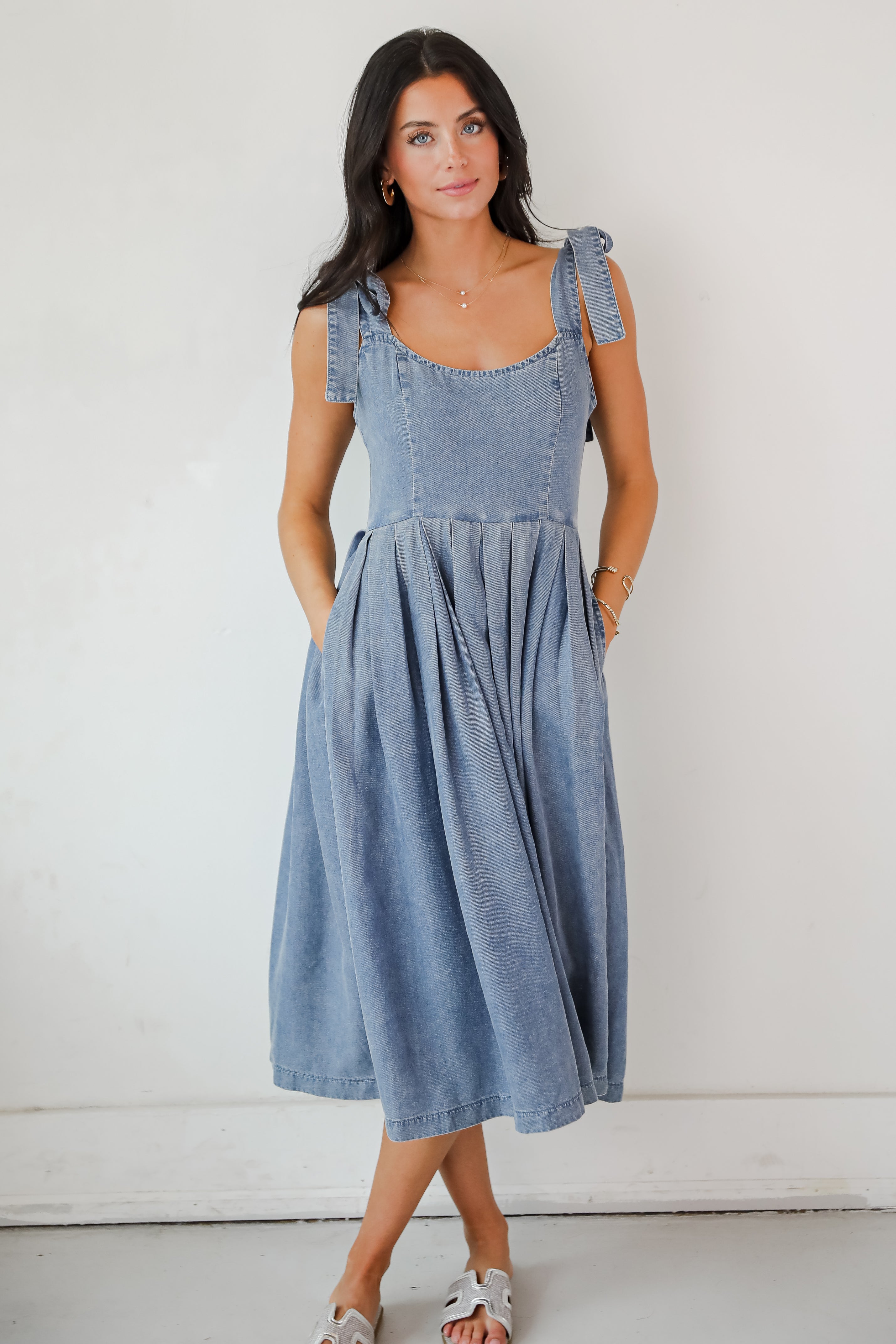 Truly Unforgettable Denim Midi Dress