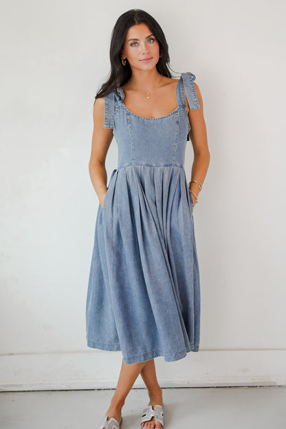 Truly Unforgettable Denim Midi Dress