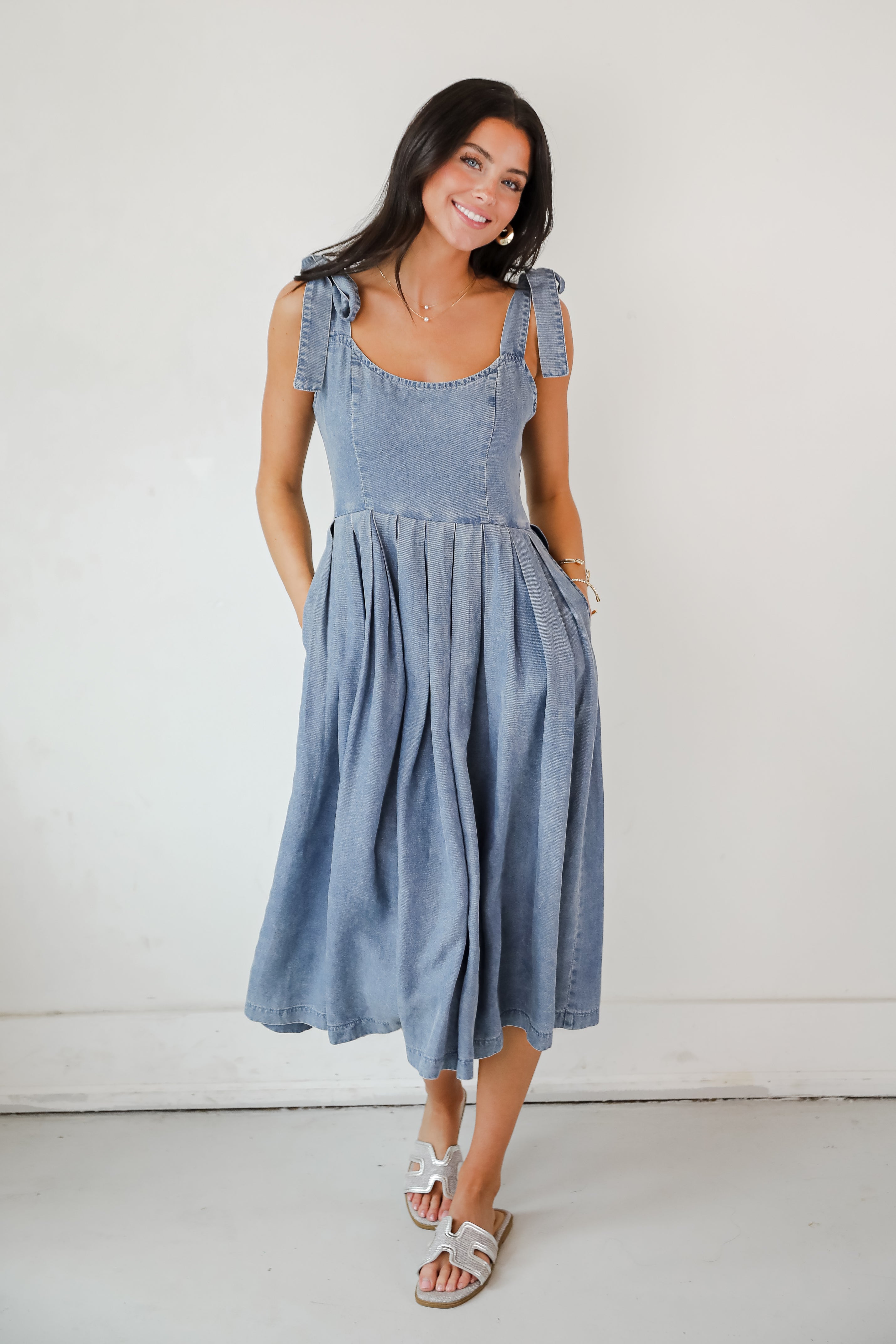 Truly Unforgettable Denim Midi Dress