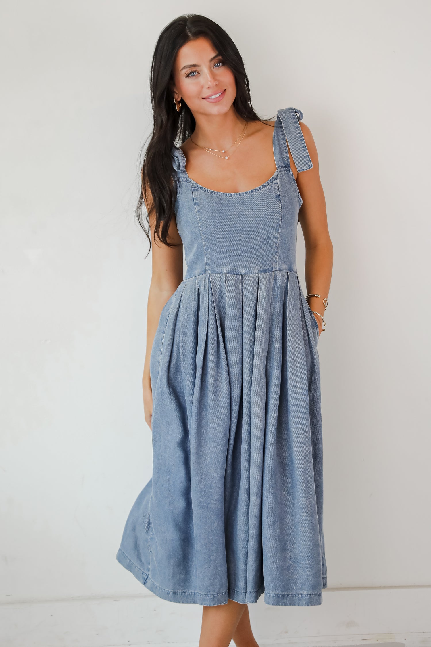 Truly Unforgettable Denim Midi Dress