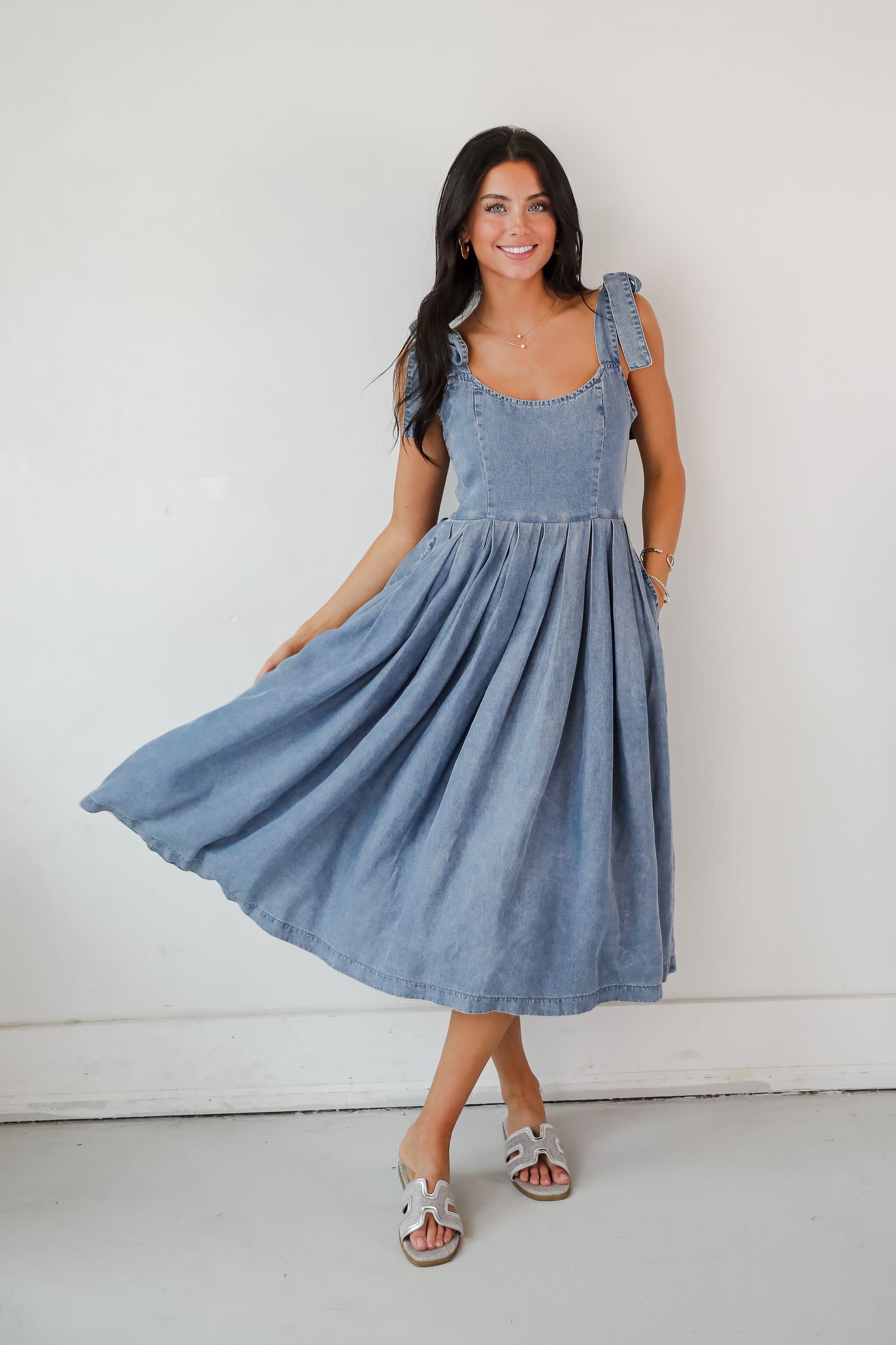 Truly Unforgettable Denim Midi Dress