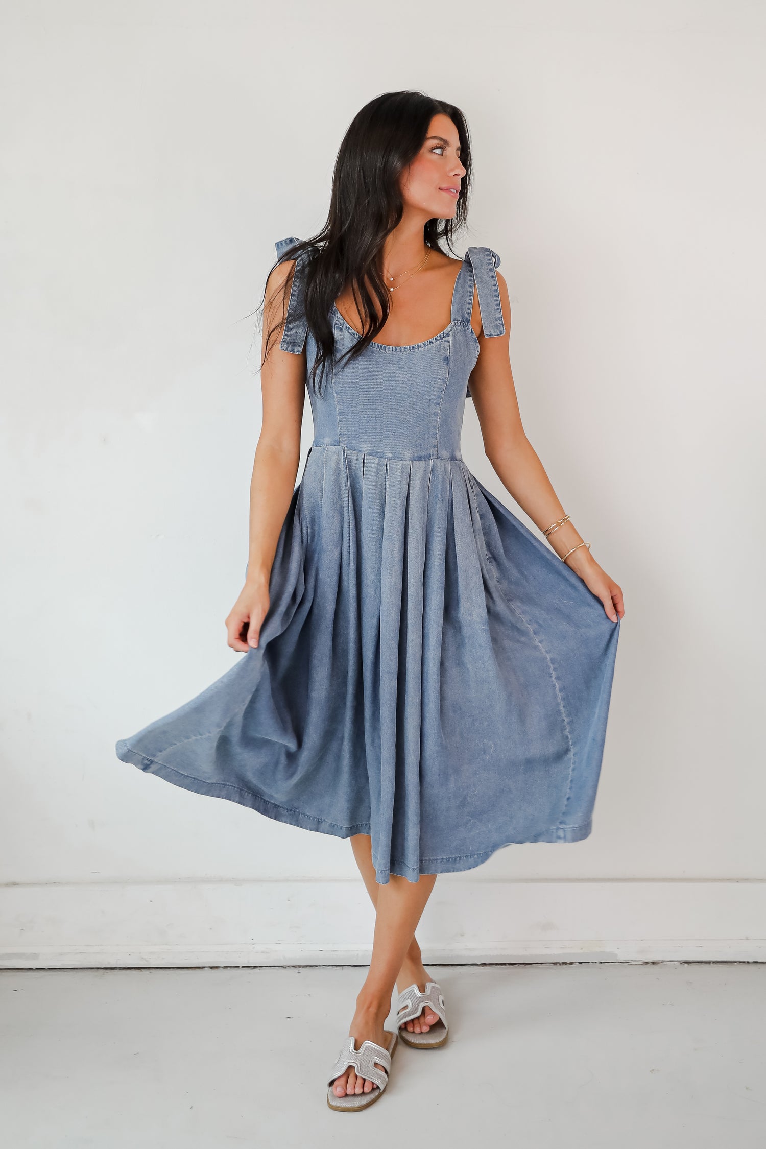 Truly Unforgettable Denim Midi Dress