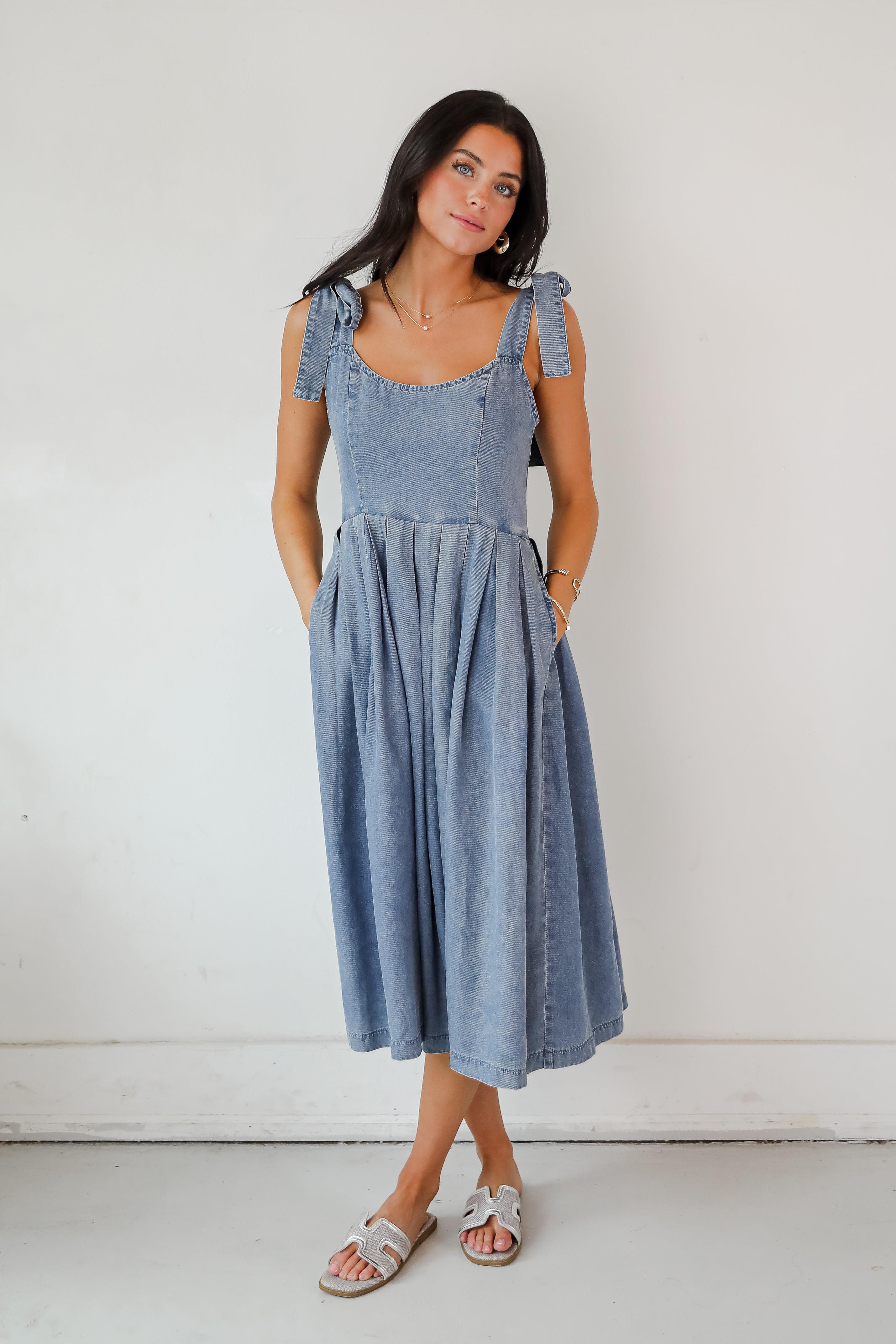 Truly Unforgettable Denim Midi Dress