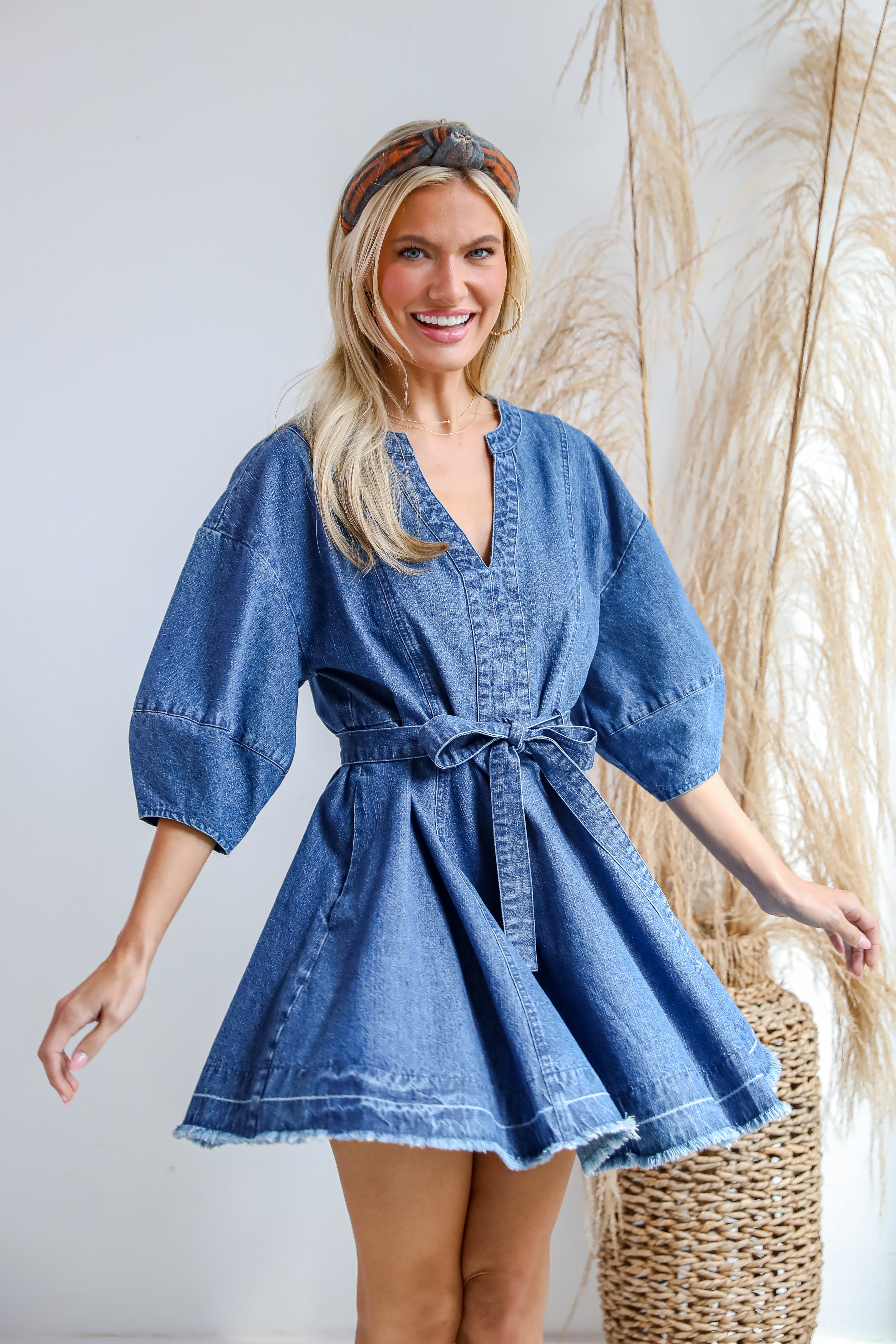 Polished Sweetie Denim Mini Dress