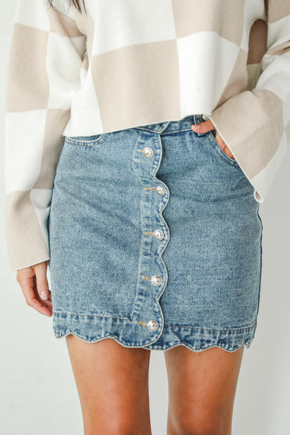 Staying Optimistic Denim Mini Skirt