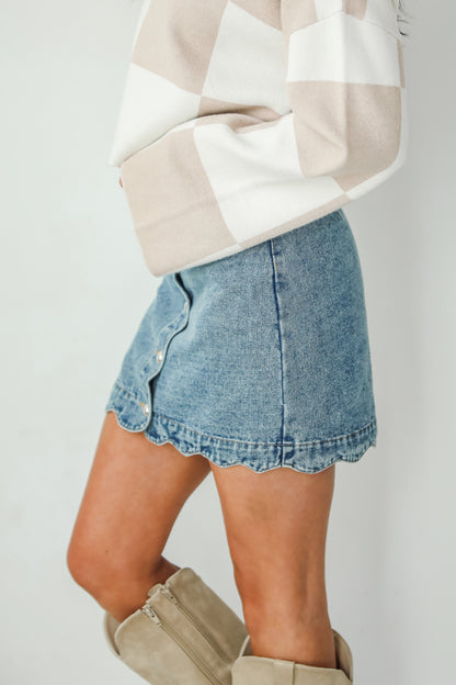 Staying Optimistic Denim Mini Skirt