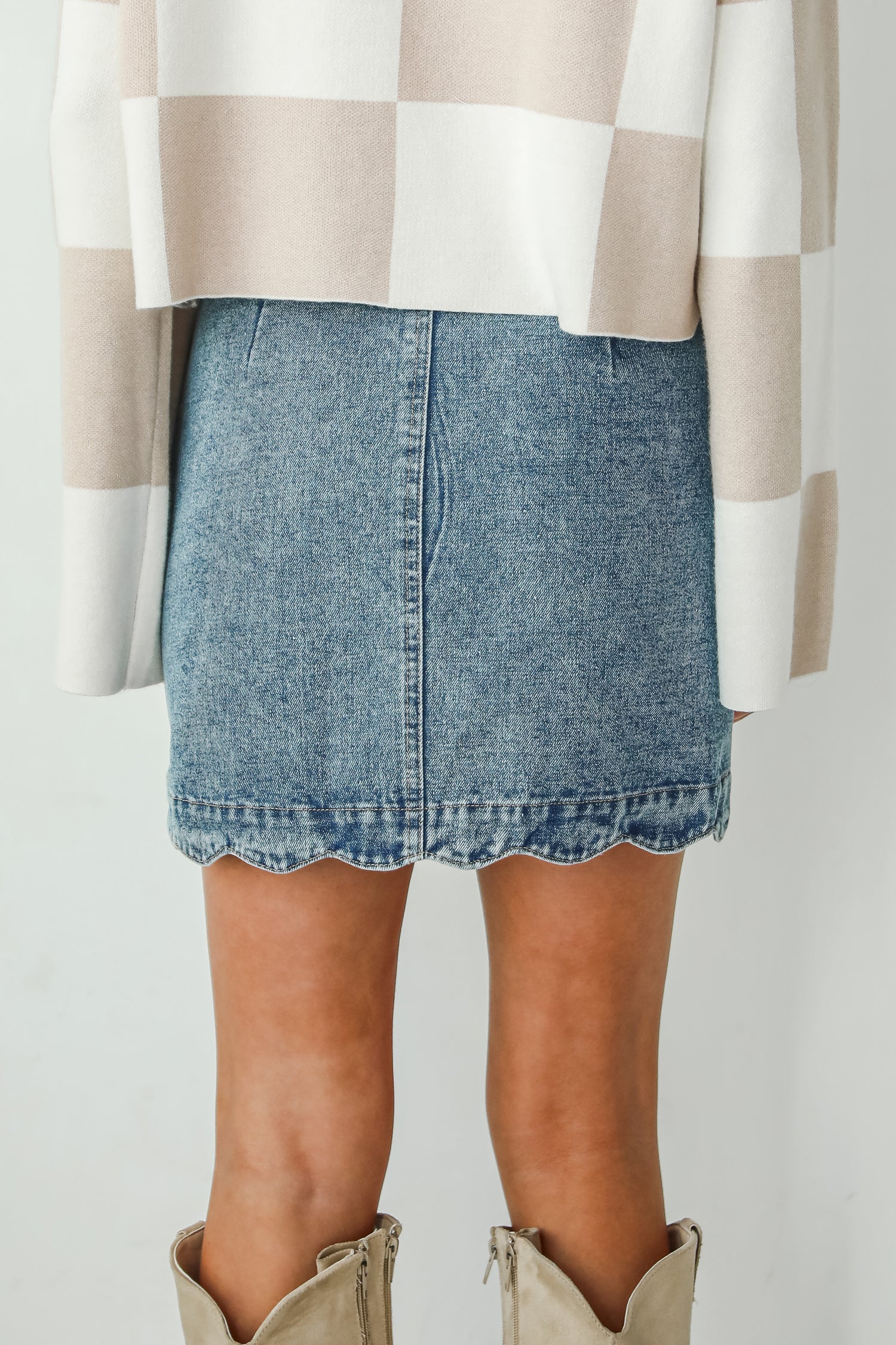 Staying Optimistic Denim Mini Skirt