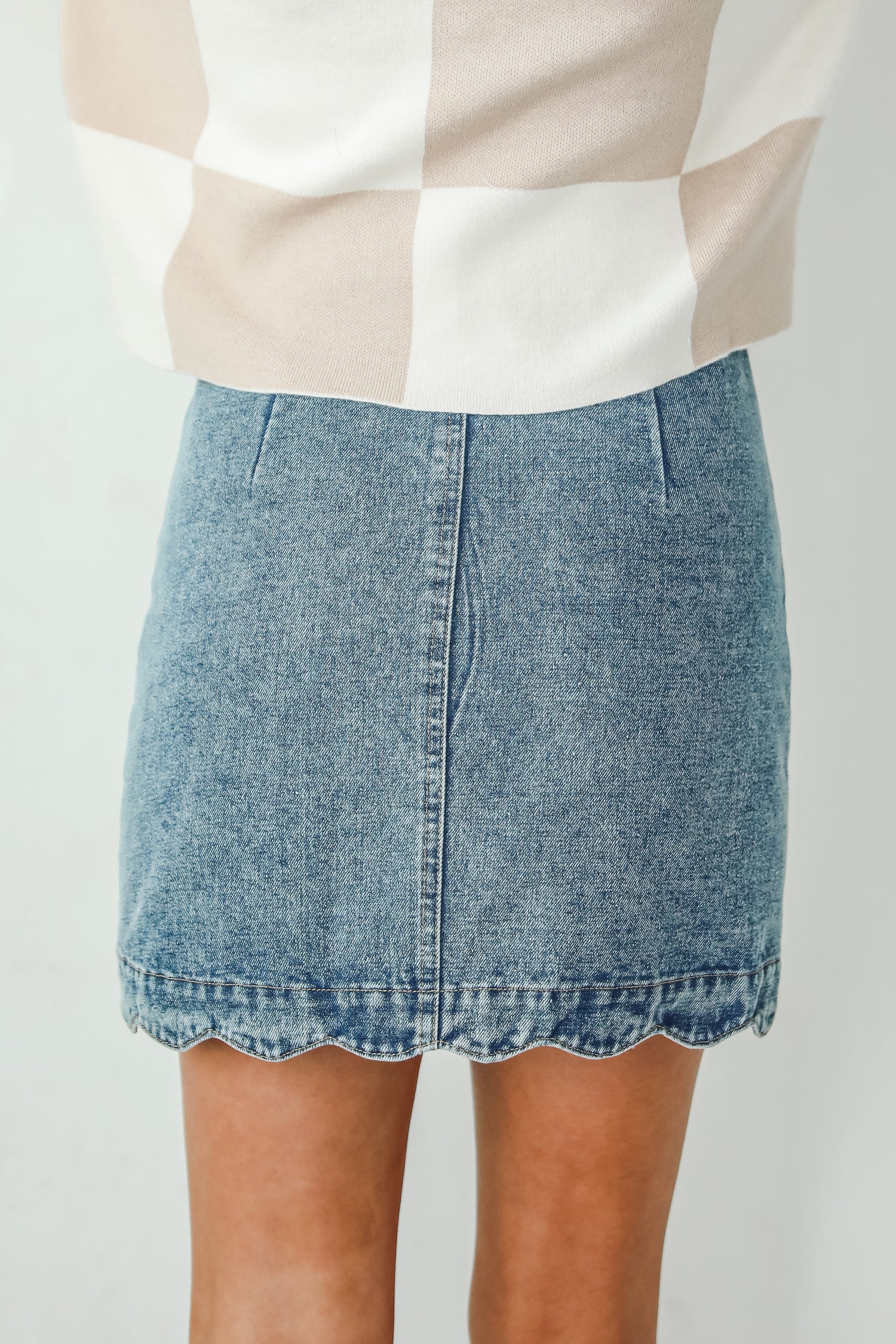 Staying Optimistic Denim Mini Skirt