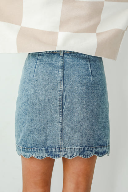 Staying Optimistic Denim Mini Skirt