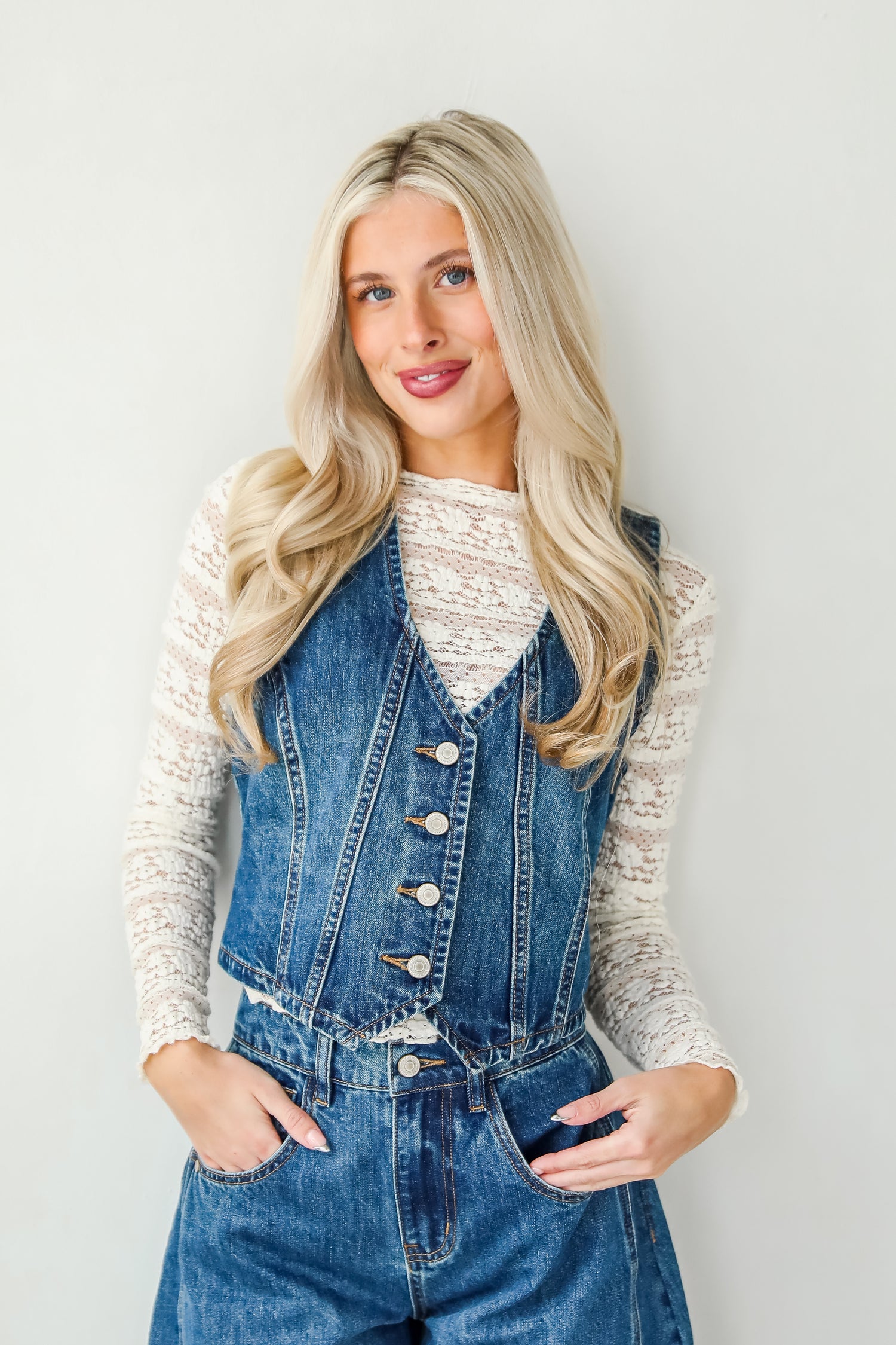 Polished Essence Denim Vest