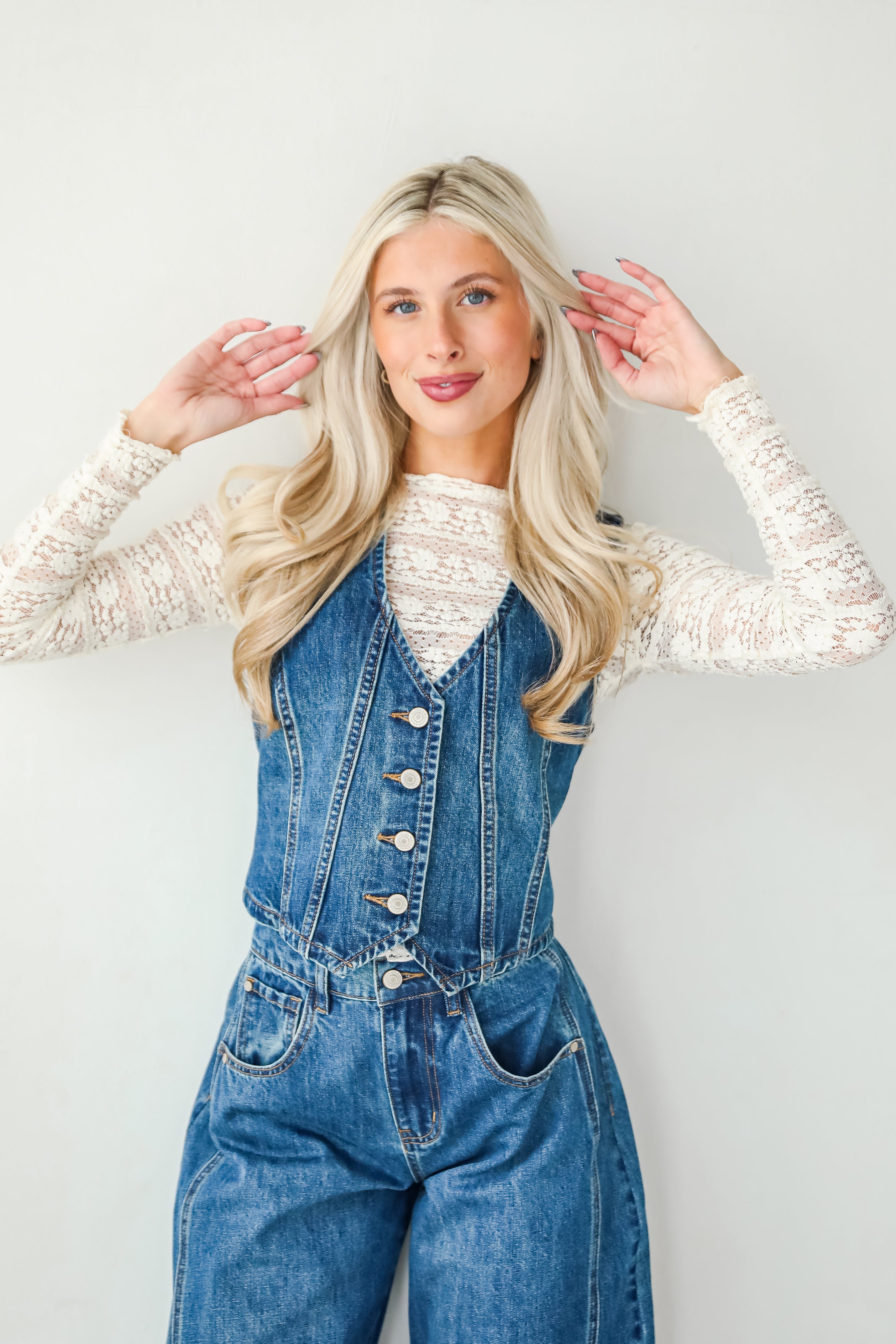 Polished Essence Denim Vest