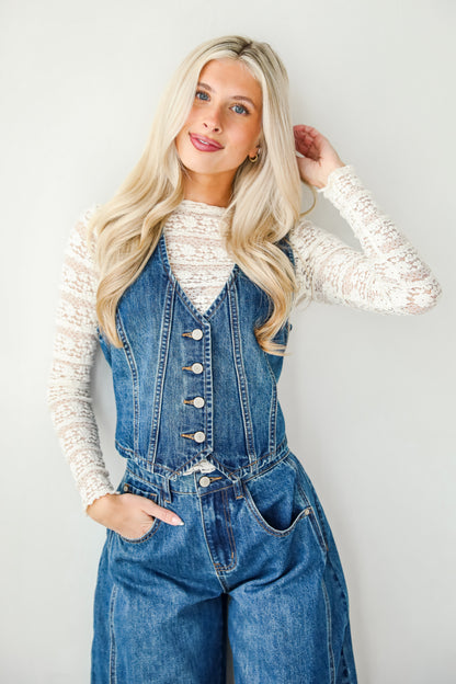 Polished Essence Denim Vest