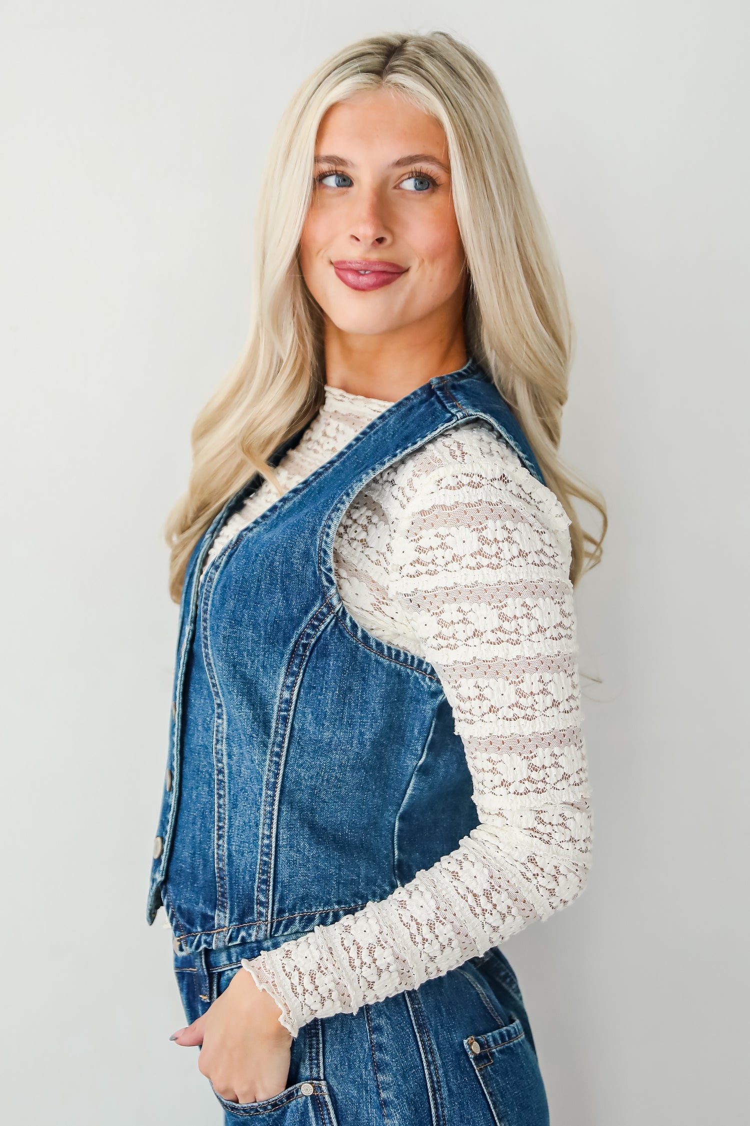 Polished Essence Denim Vest