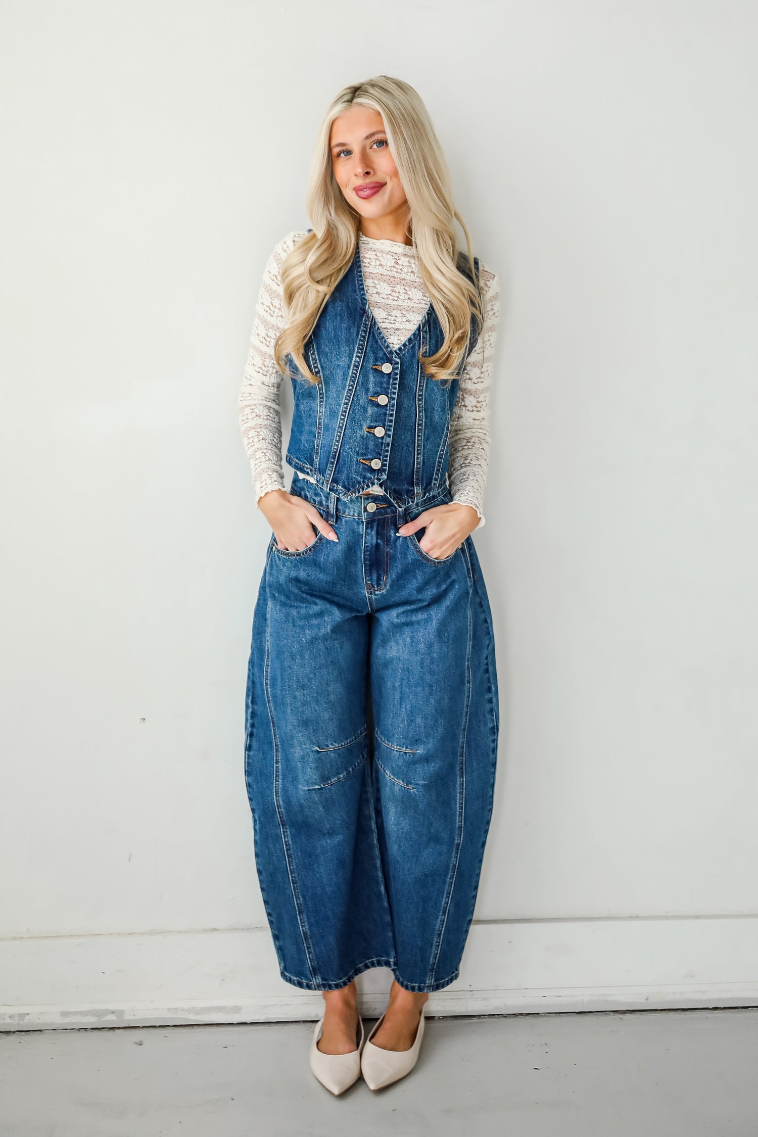 Polished Essence Denim Vest