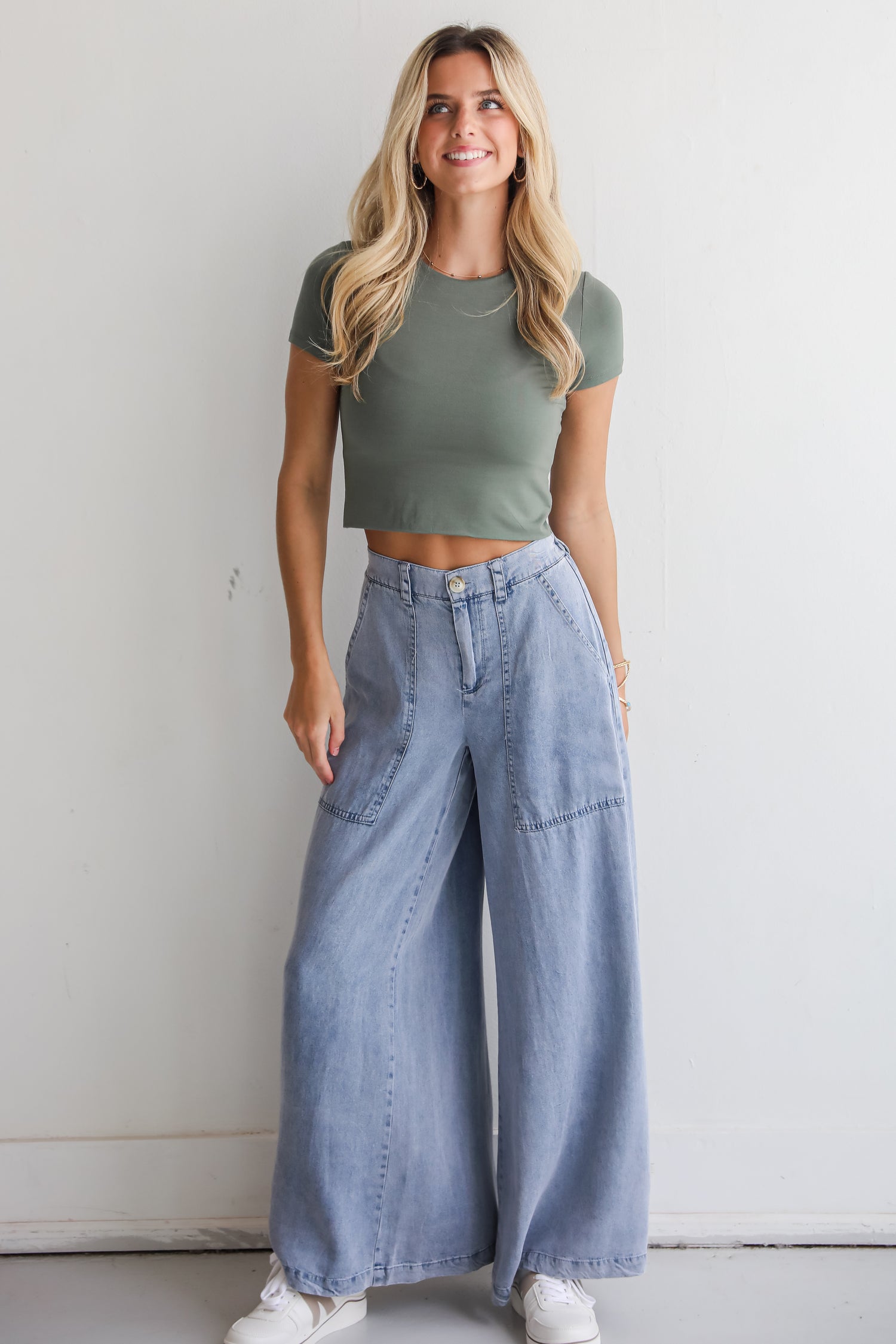 Trendsetting Option Denim Wide Leg Pants