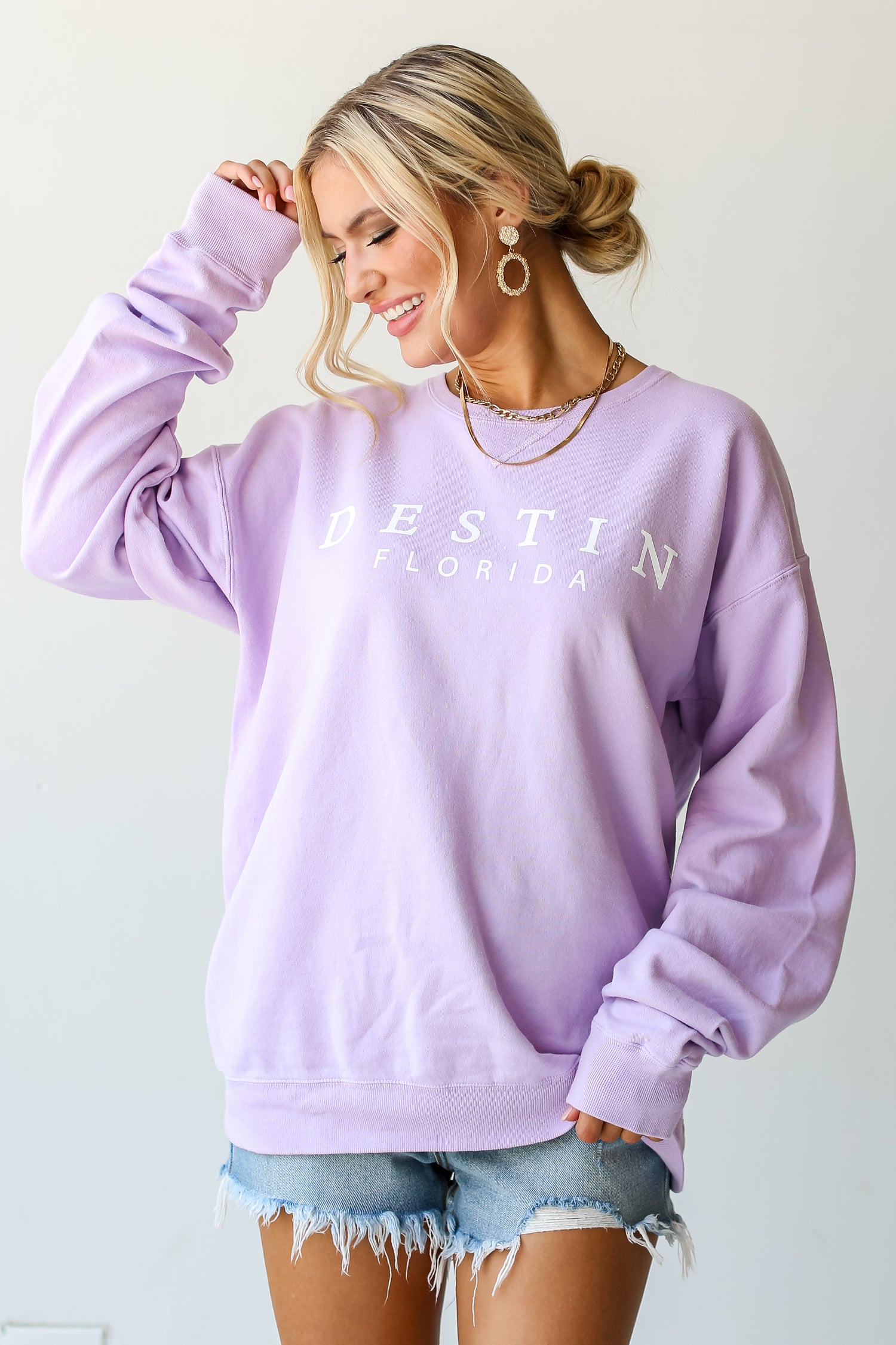 Lavender Destin Florida Pullover front view