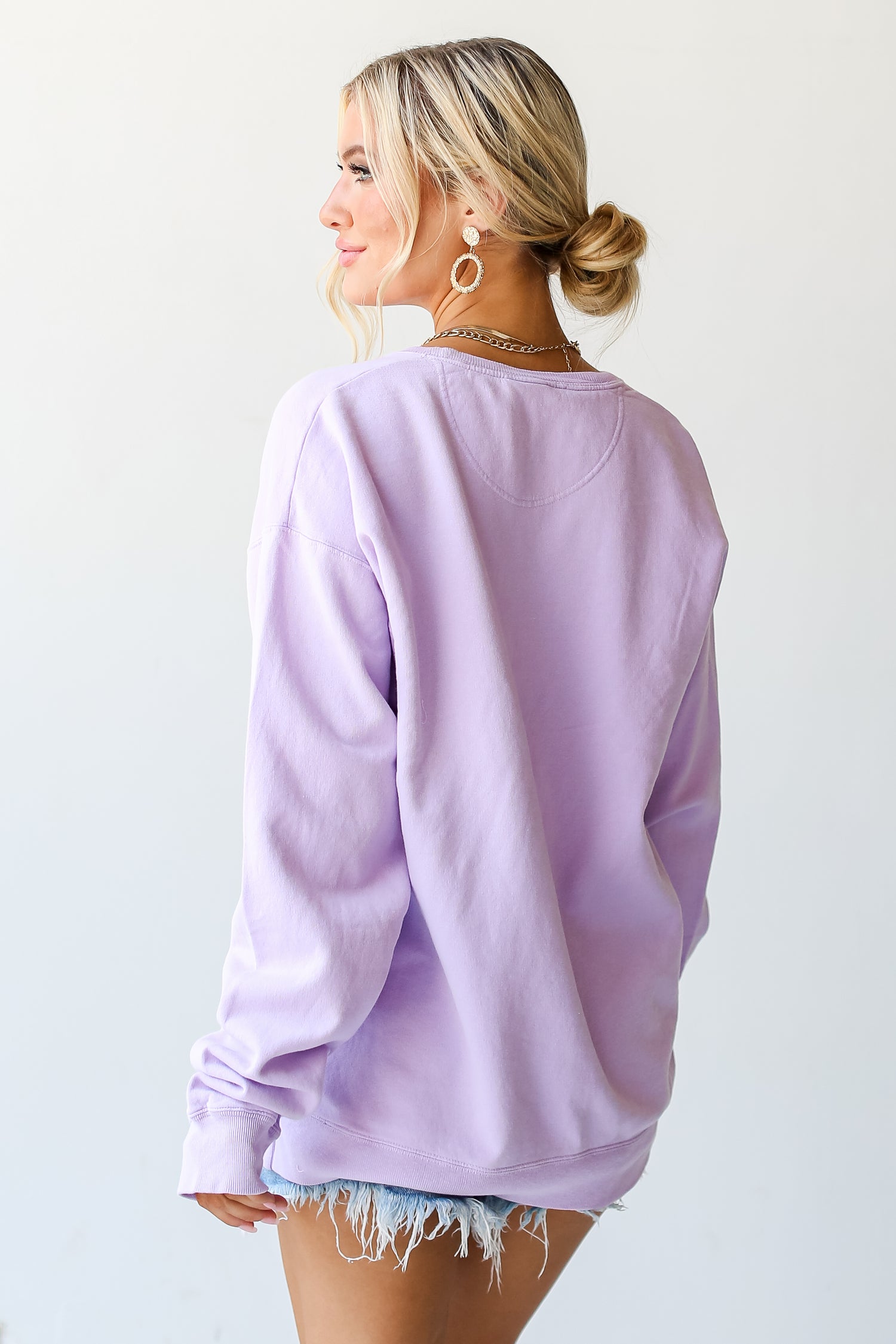 Lavender Destin Florida Pullover back view