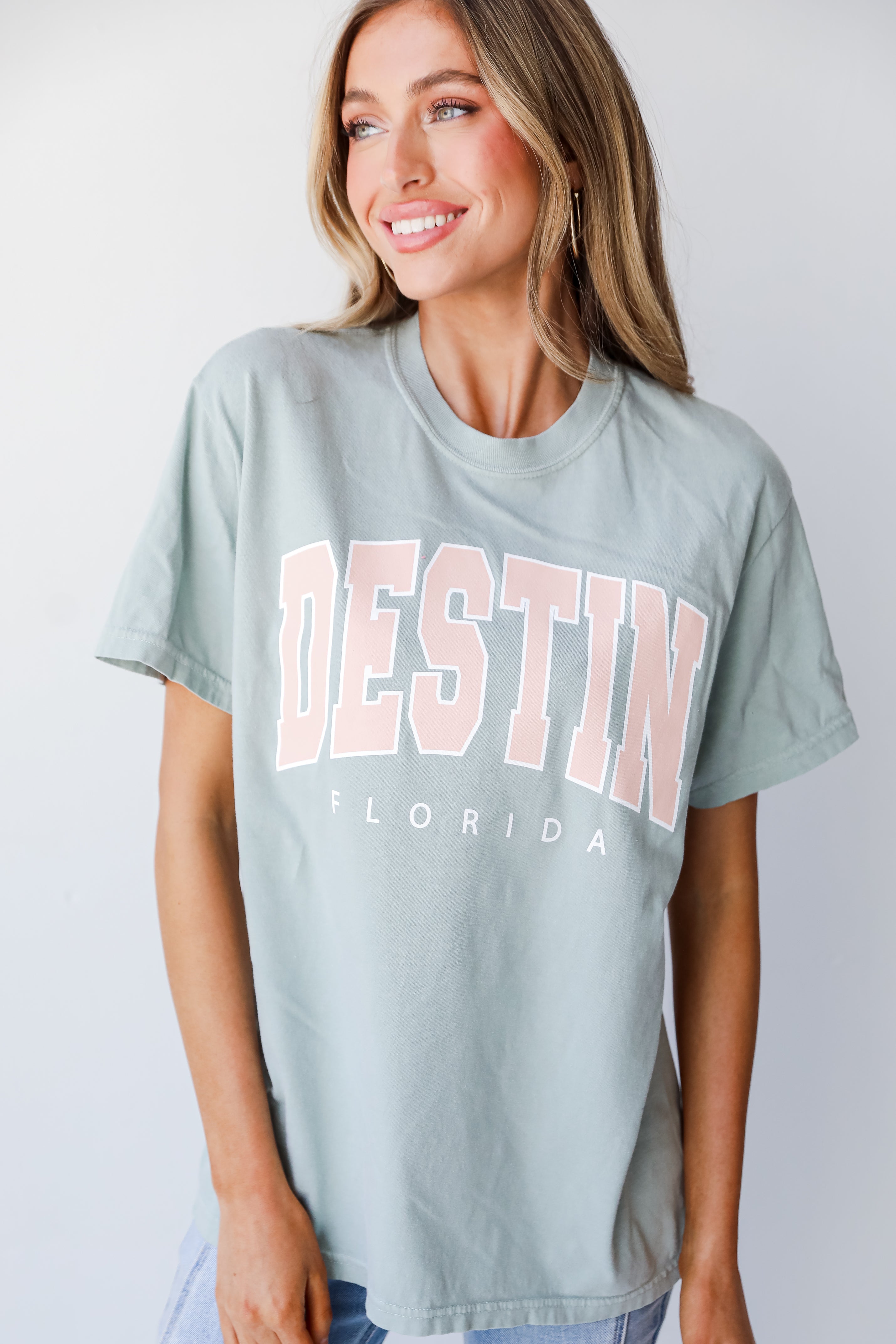 Sage Destin Florida Tee on model