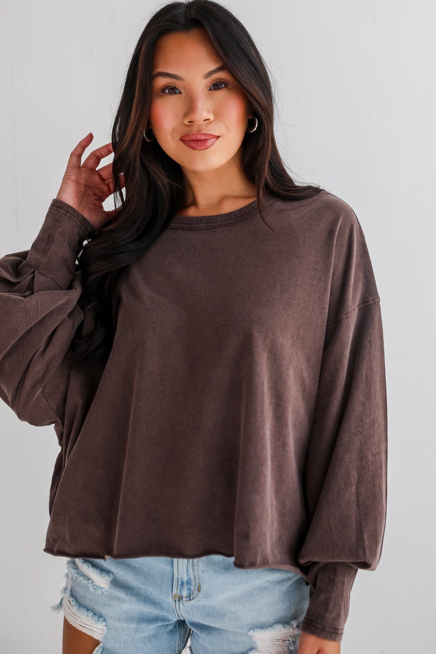 Aubree Cropped Long Sleeve Tee