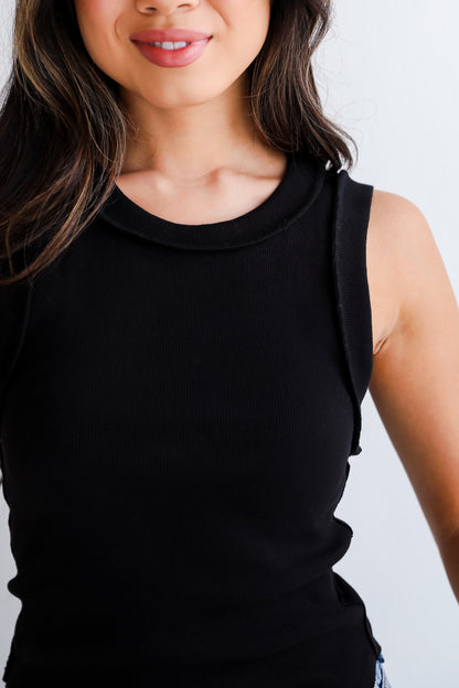 basic black Exposed Seam Tank