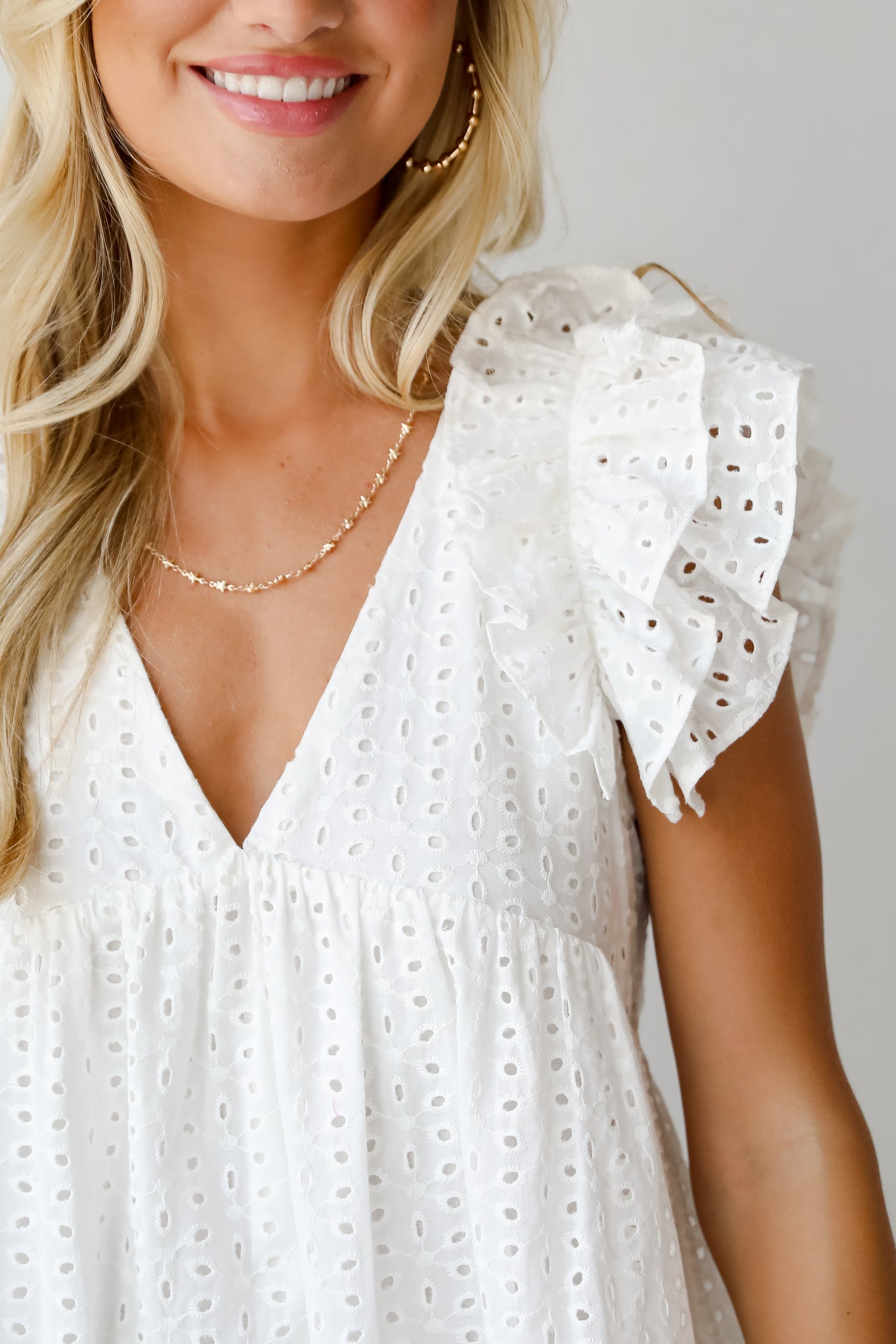 Truly Heavenly Eyelet Romper Dress