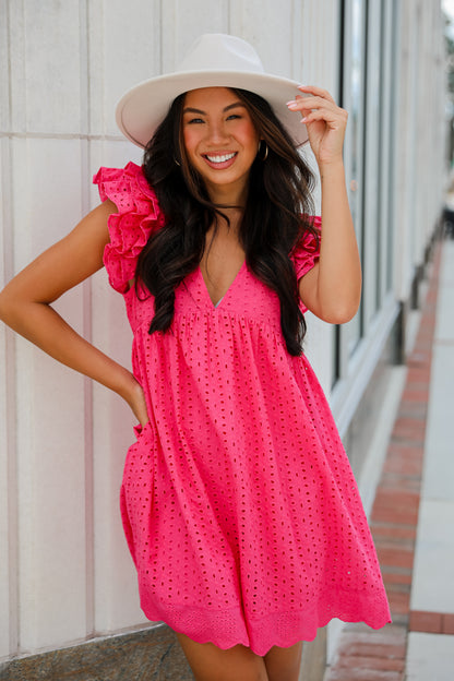 Truly Heavenly Eyelet Romper Dress